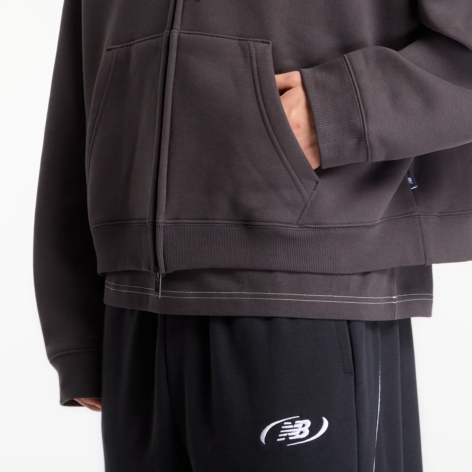 Sweatshirts New Balance Street Classics Distort FZ Hood Black Cement