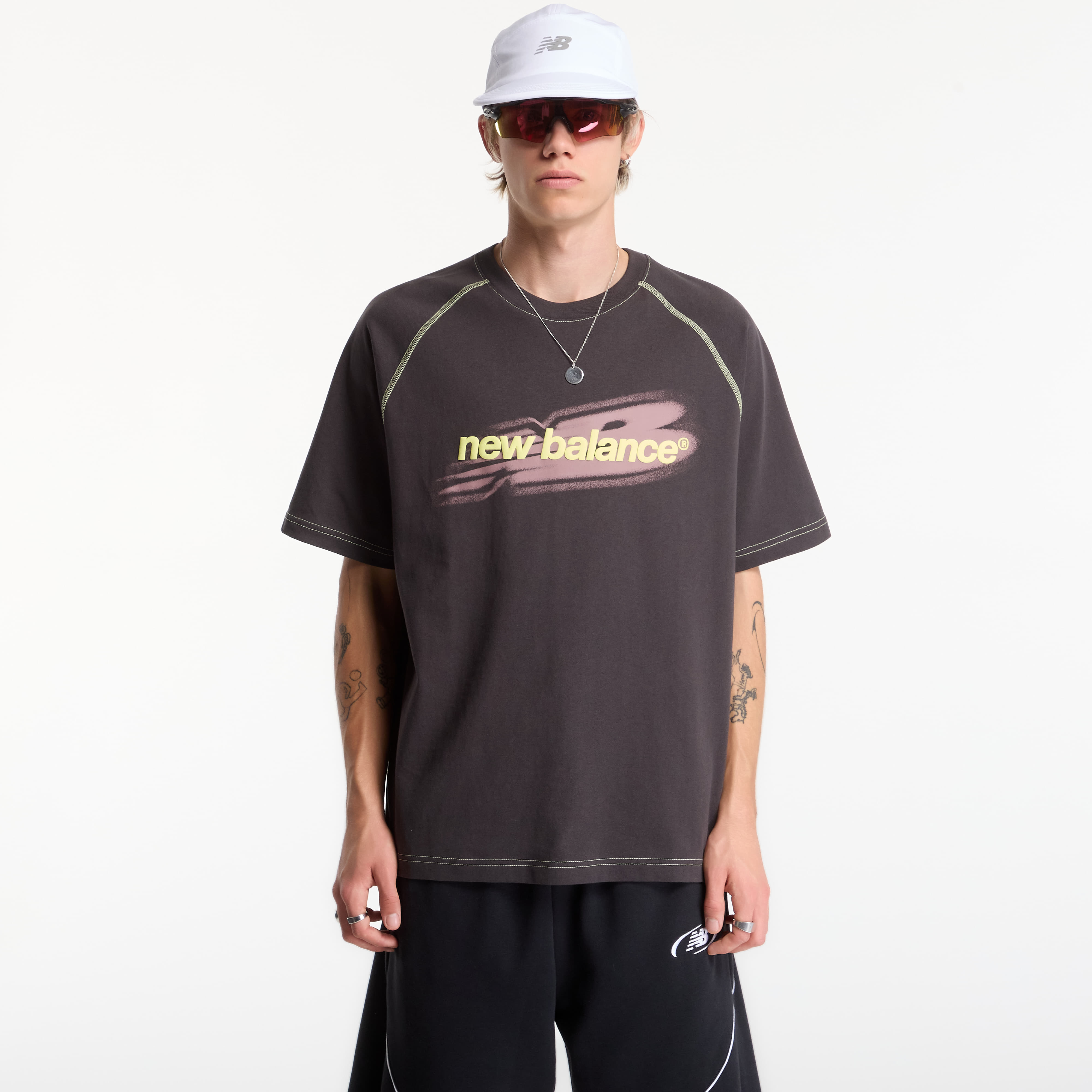 Tričko New Balance Street Classics Distort T-Shirt Black Cement S
