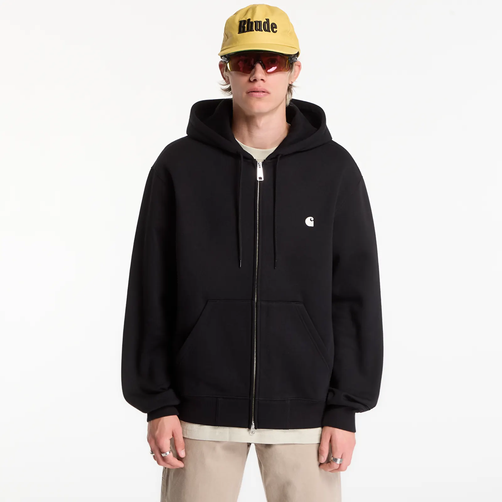 Hupparit ja collegepaidat Carhartt WIP Hooded Mack Jacket UNISEX Black/ Wax