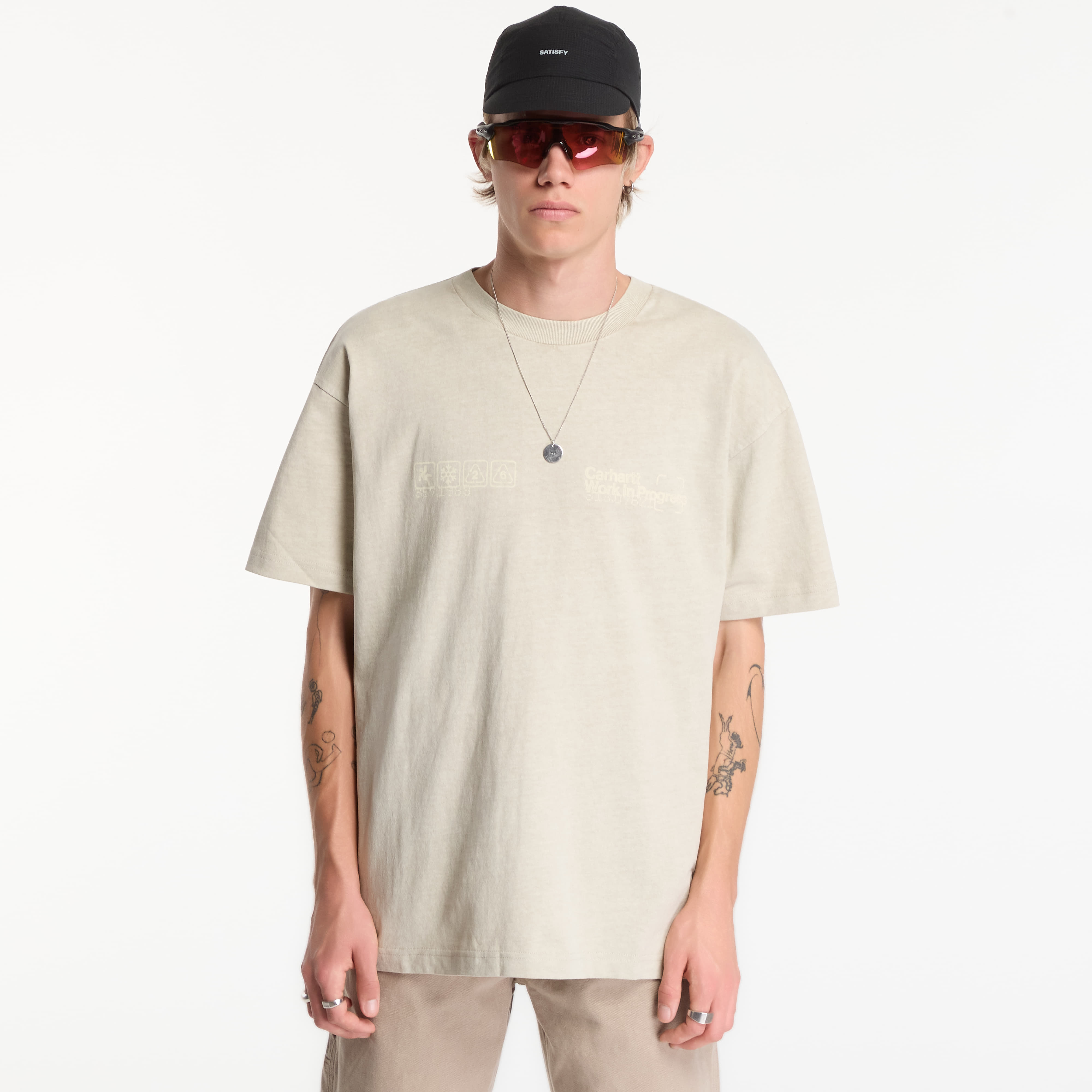 Tricou Carhartt WIP S/S Boxed T-Shirt UNISEX Fleur De Sel Garment Dyed XS