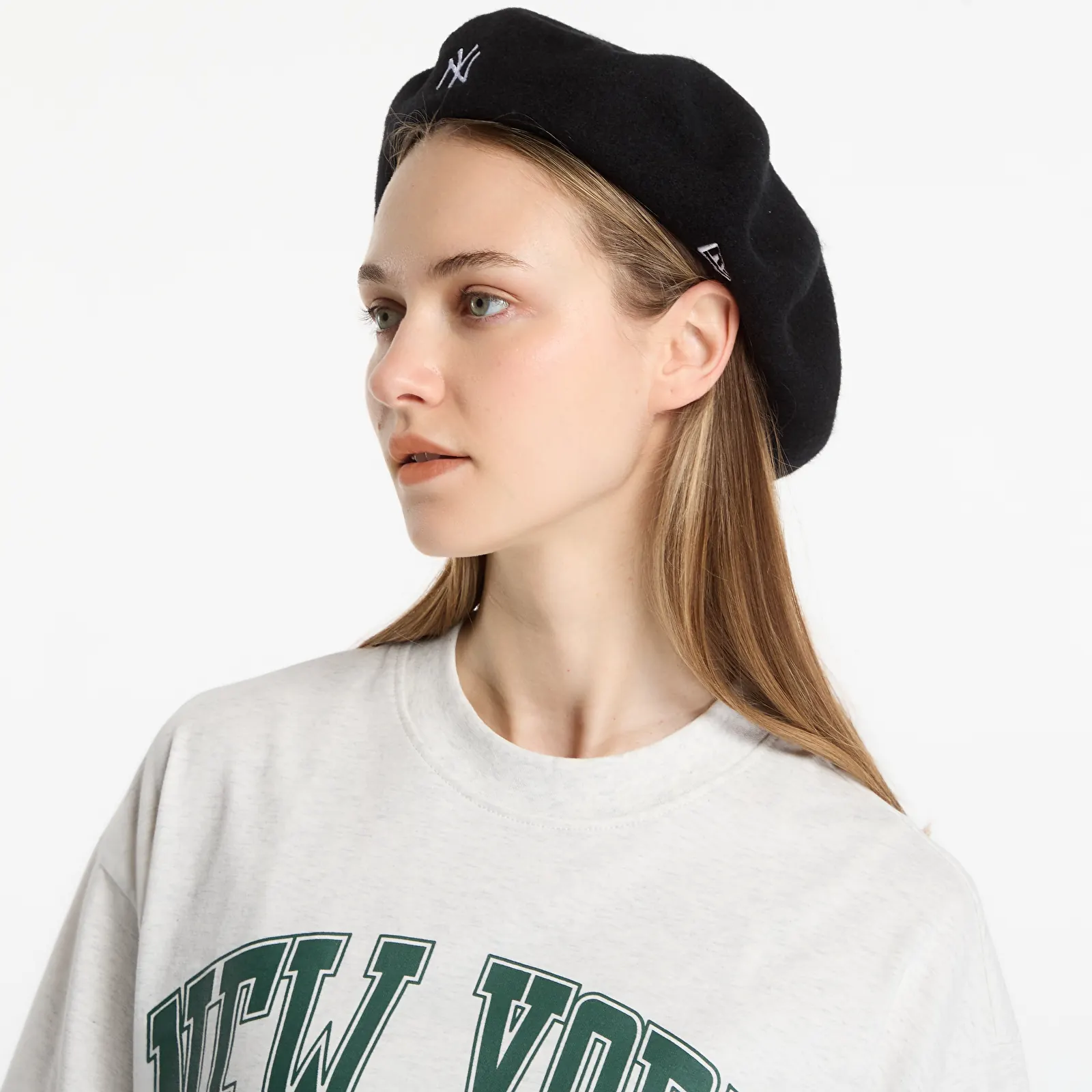 Hatut New Era Beret MLB Wool Script New York Yankees Black
