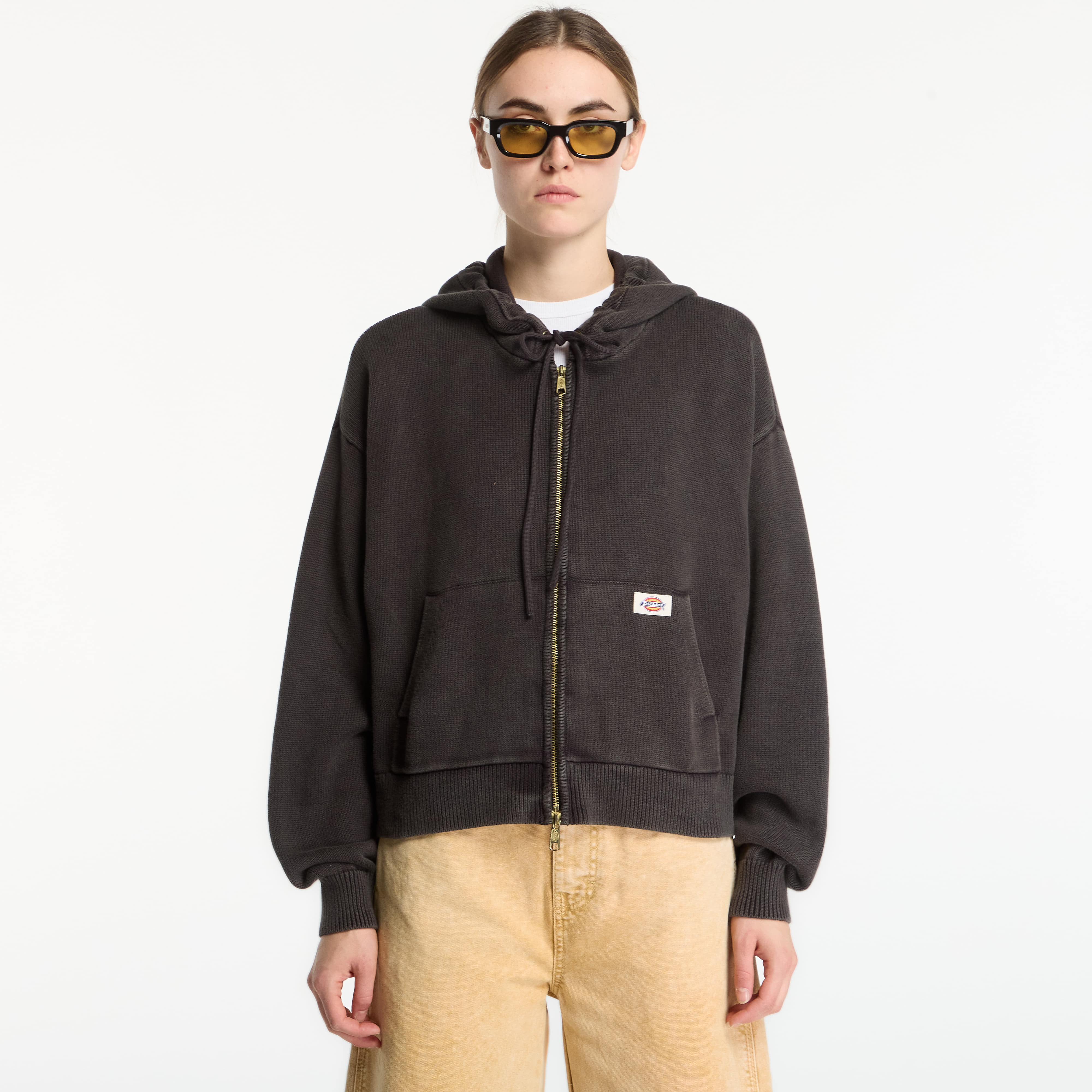 Sweater Dickies Fredonia Zipped Knit Bomber Grey S