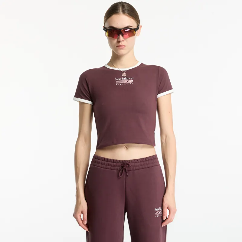 T-shirt New Balance Trackside Ringer T-Shirt Cherry Leather