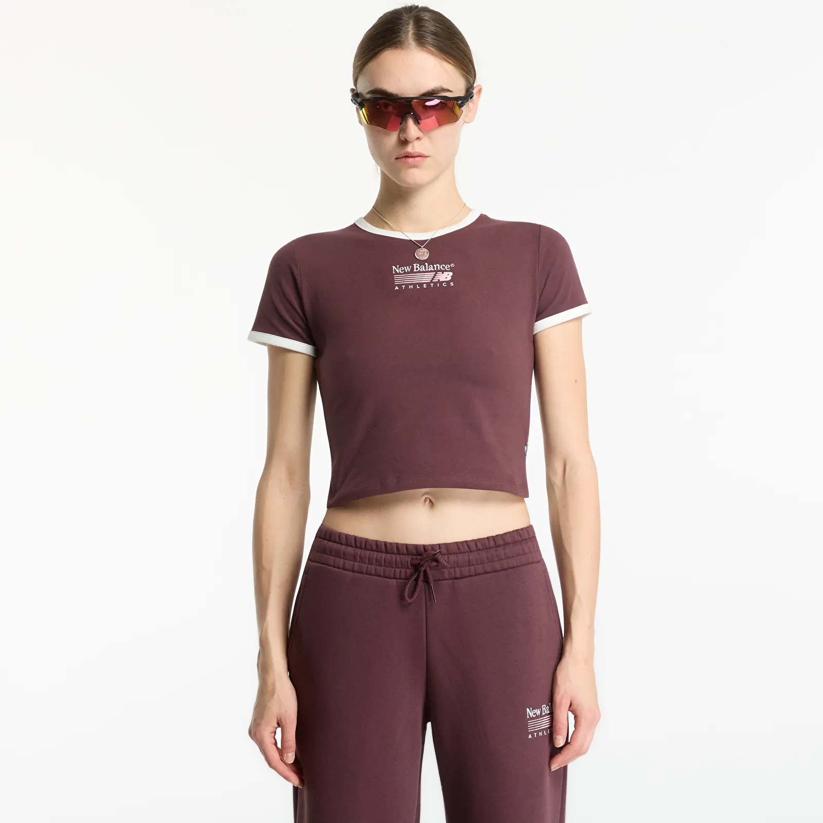 T-shirts New Balance Trackside Ringer T-Shirt Cherry Leather