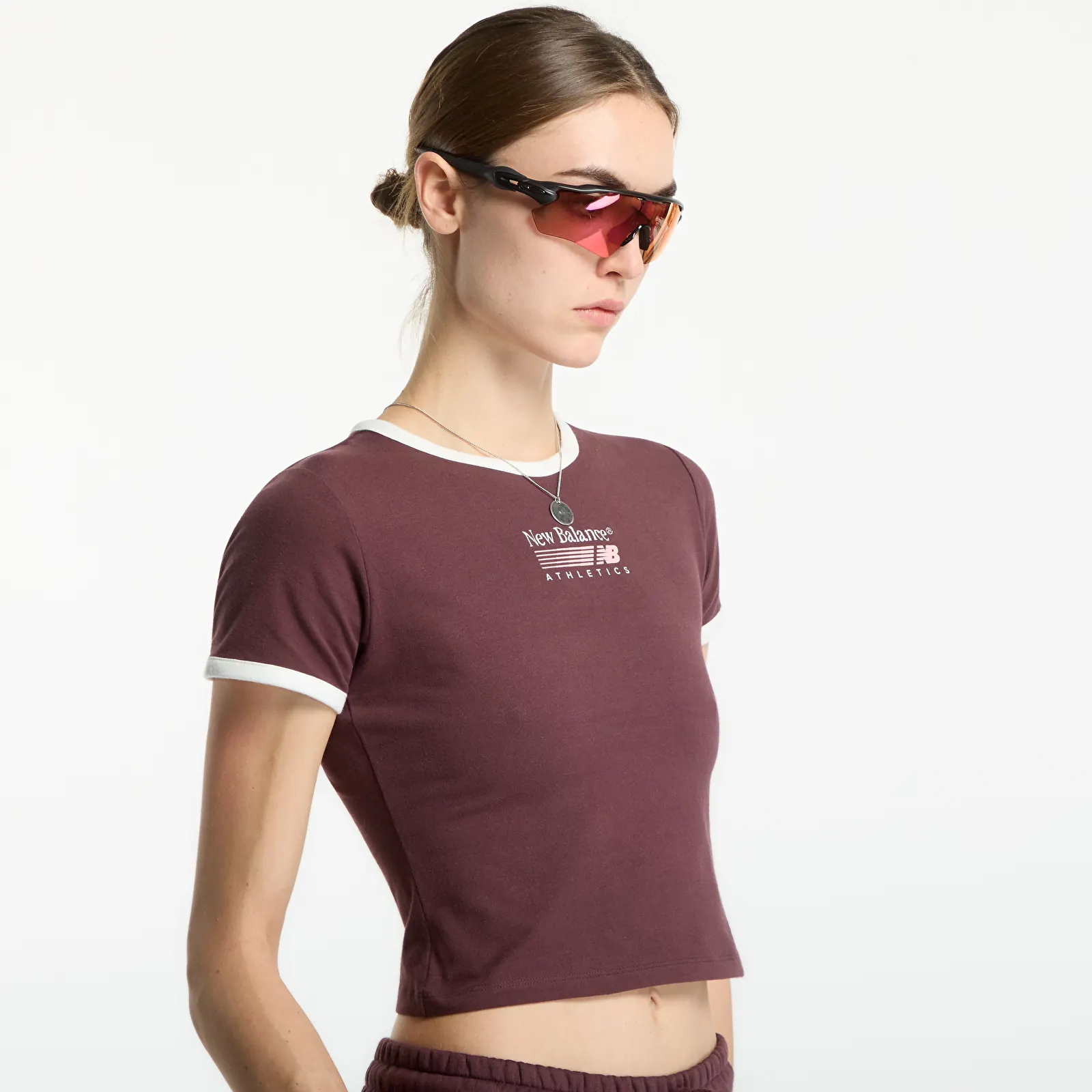 T-shirts New Balance Trackside Ringer T-Shirt Cherry Leather