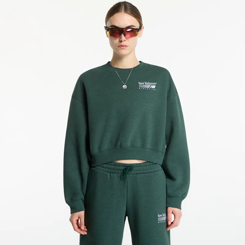 Sweatshirt New Balance Trackside Fleece Crew Nordic Green Heather