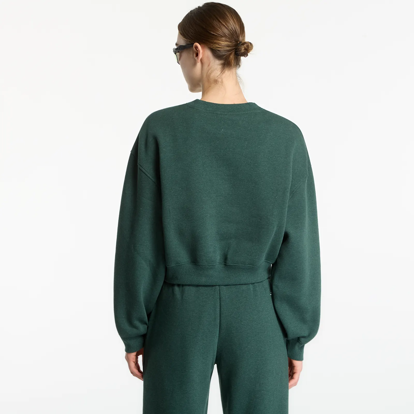 Hanorace New Balance Trackside Fleece Crew Nordic Green Heather