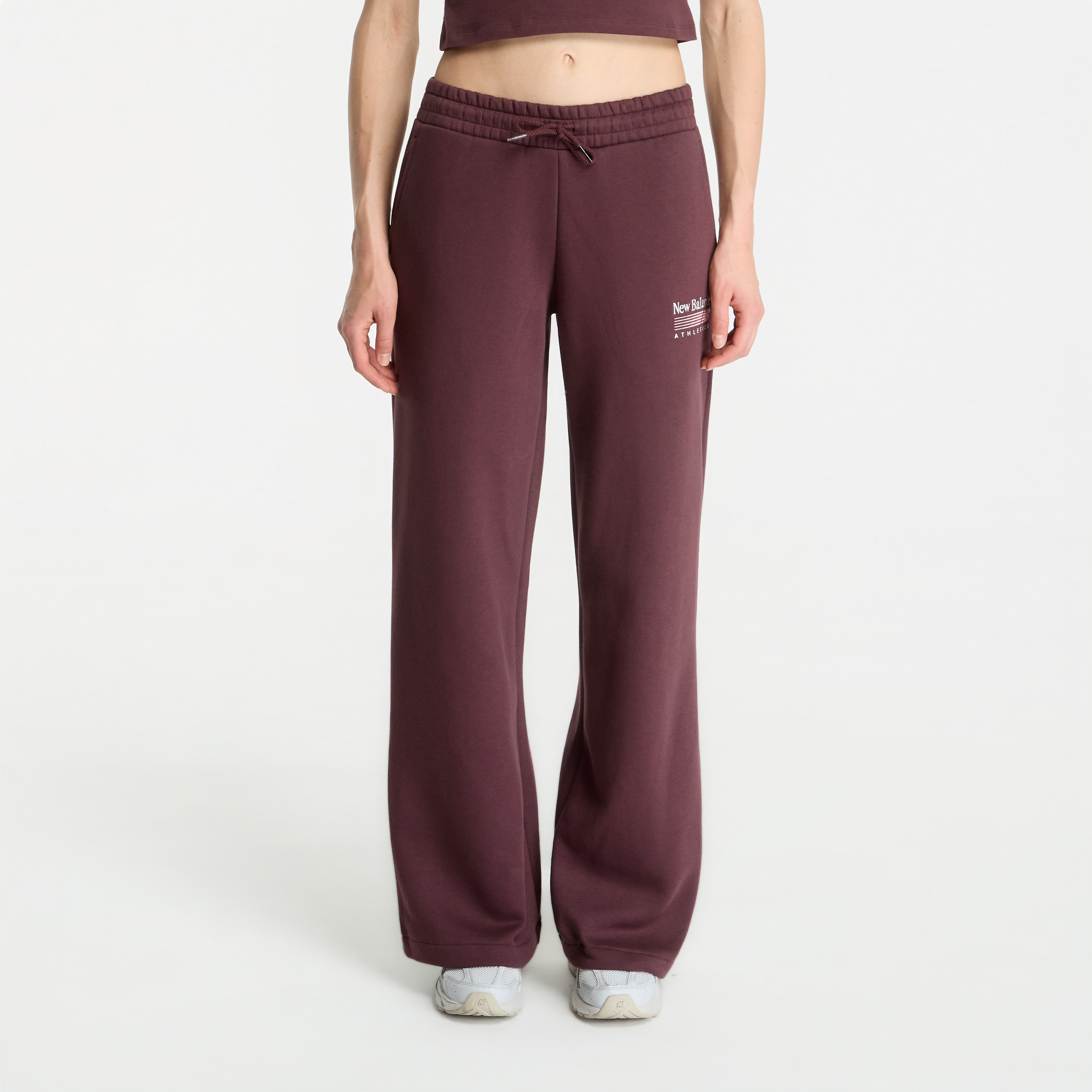Pants New Balance Trackside Fleece Pant Cherry Leather XS