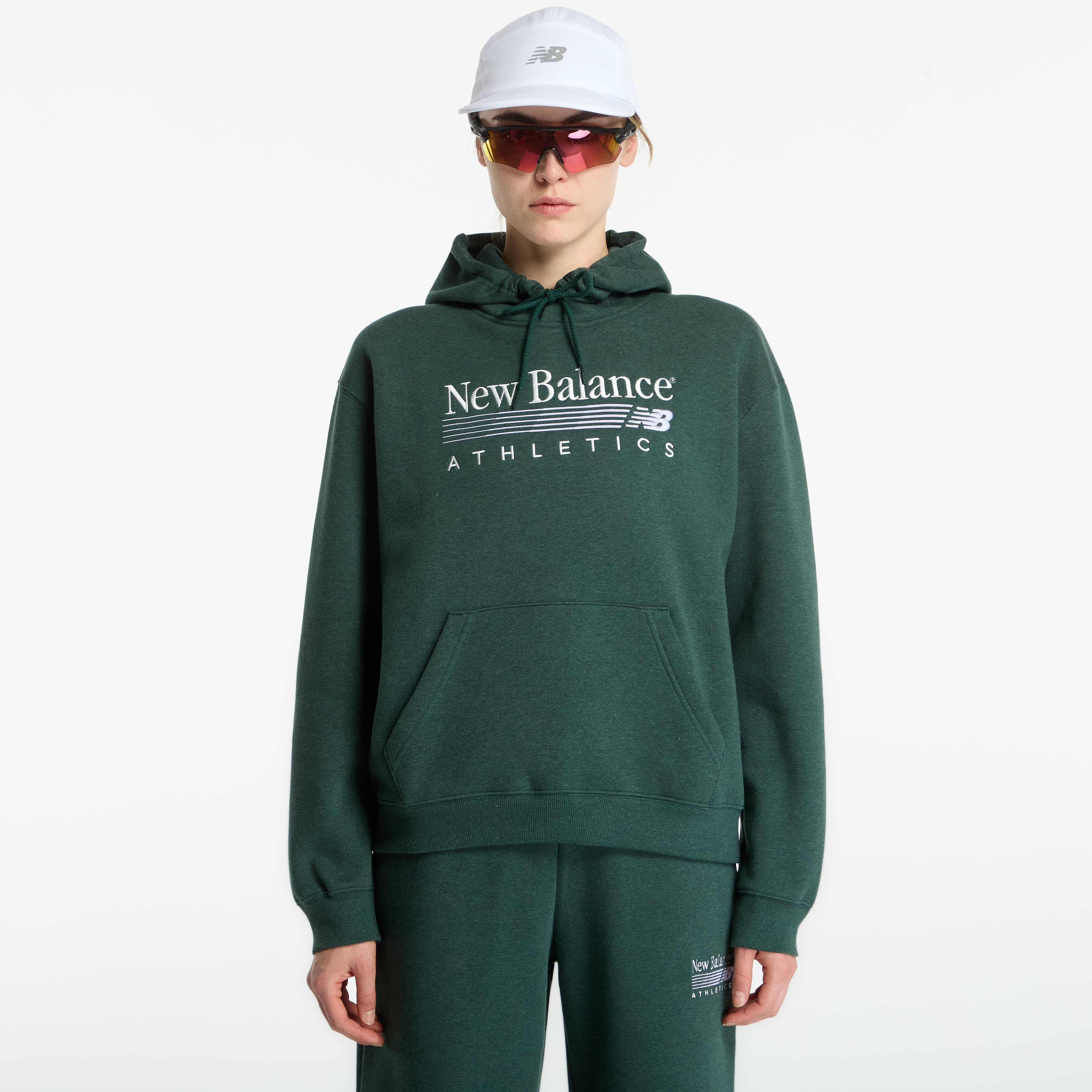 Sweatshirt New Balance Trackside Fleece Hoodie Nordic Green Heather M