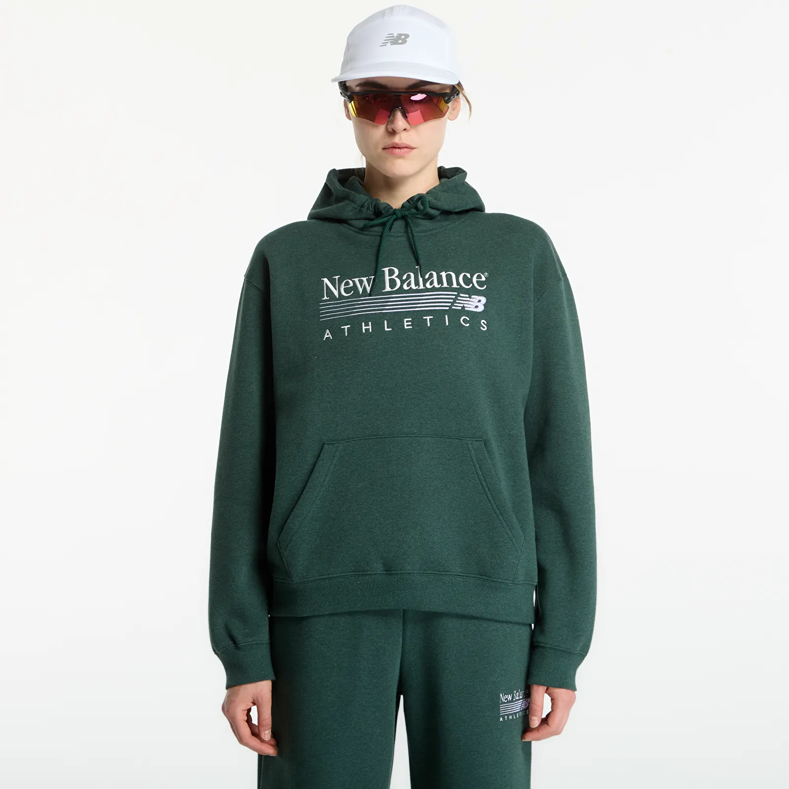 Sweatjacken und Sweatshirts New Balance Trackside Fleece Hoodie Nordic Green Heather