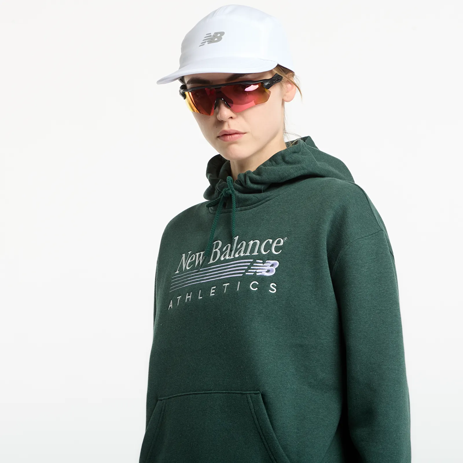 Sweatjacken und Sweatshirts New Balance Trackside Fleece Hoodie Nordic Green Heather