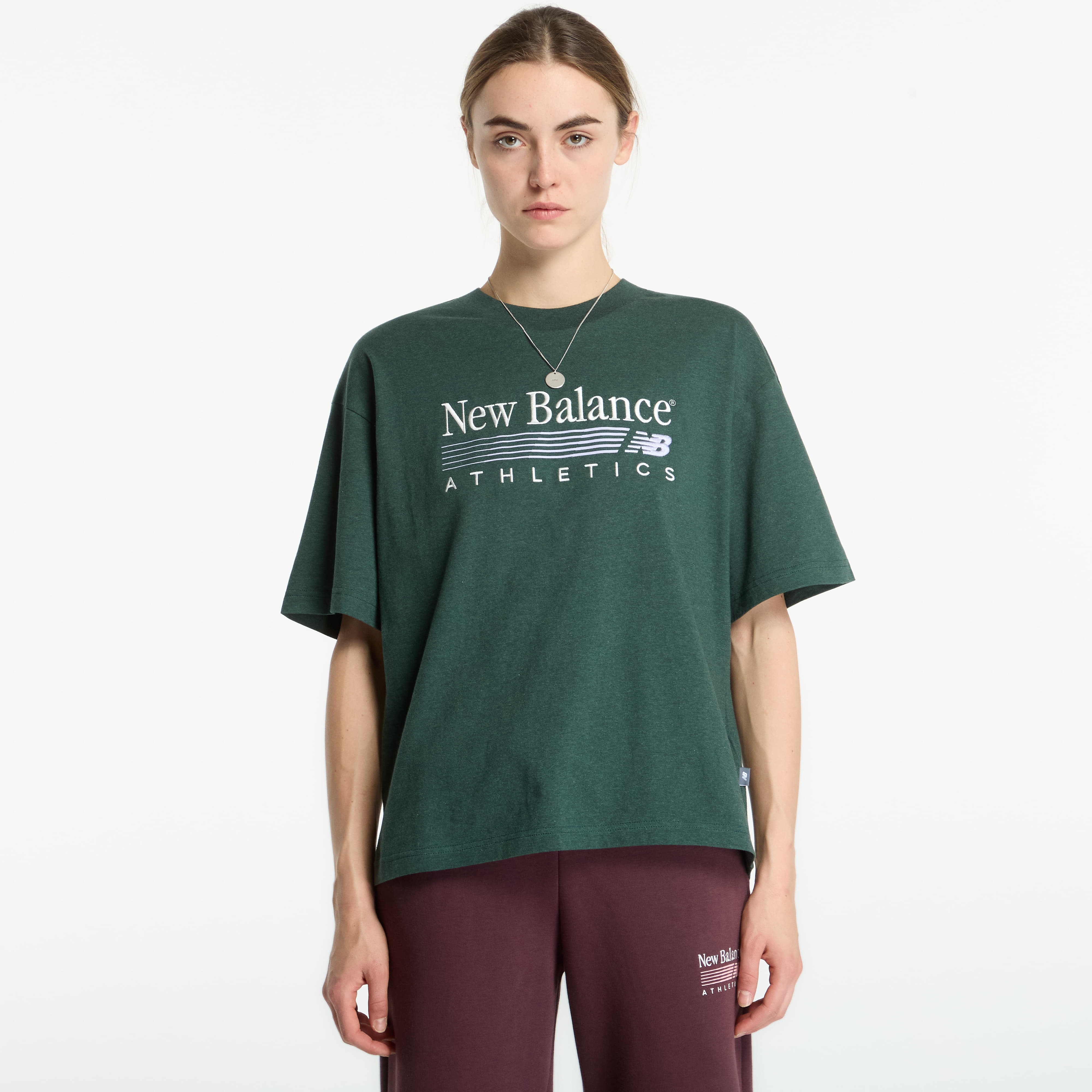 T-shirt New Balance Trackside Oversized T-Shirt Nordic Green Heather L