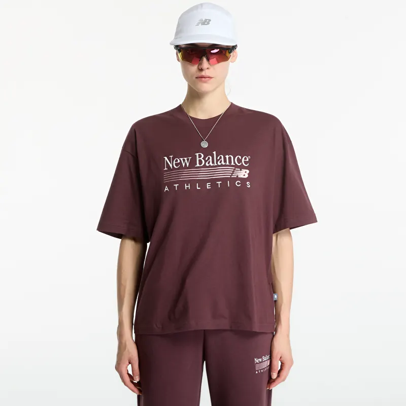 T-shirt New Balance Trackside Oversized T-Shirt Cherry Leather