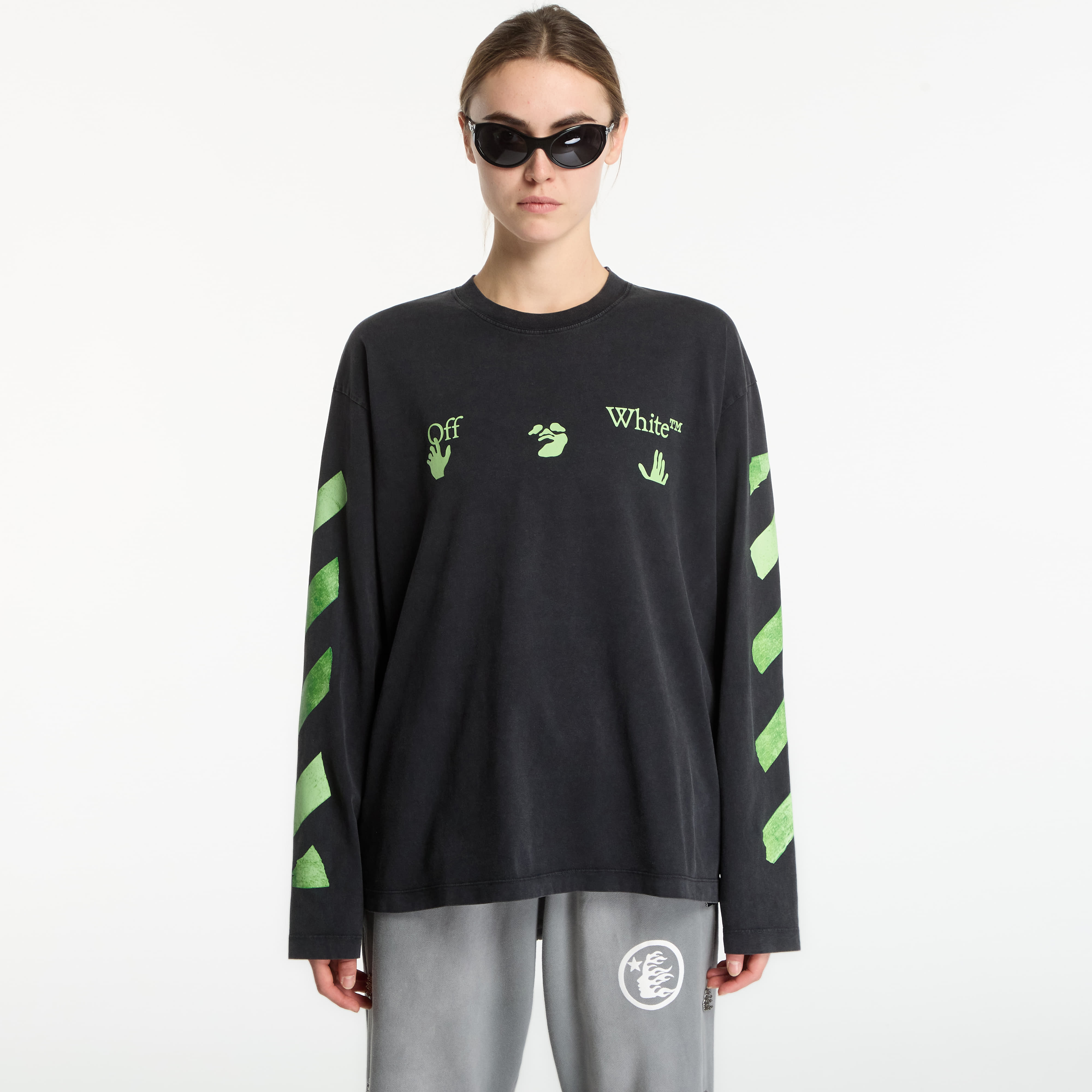 Тениска Off-White Bacco Arrow Skate L/S Tee UNISEX Vintage Black XL