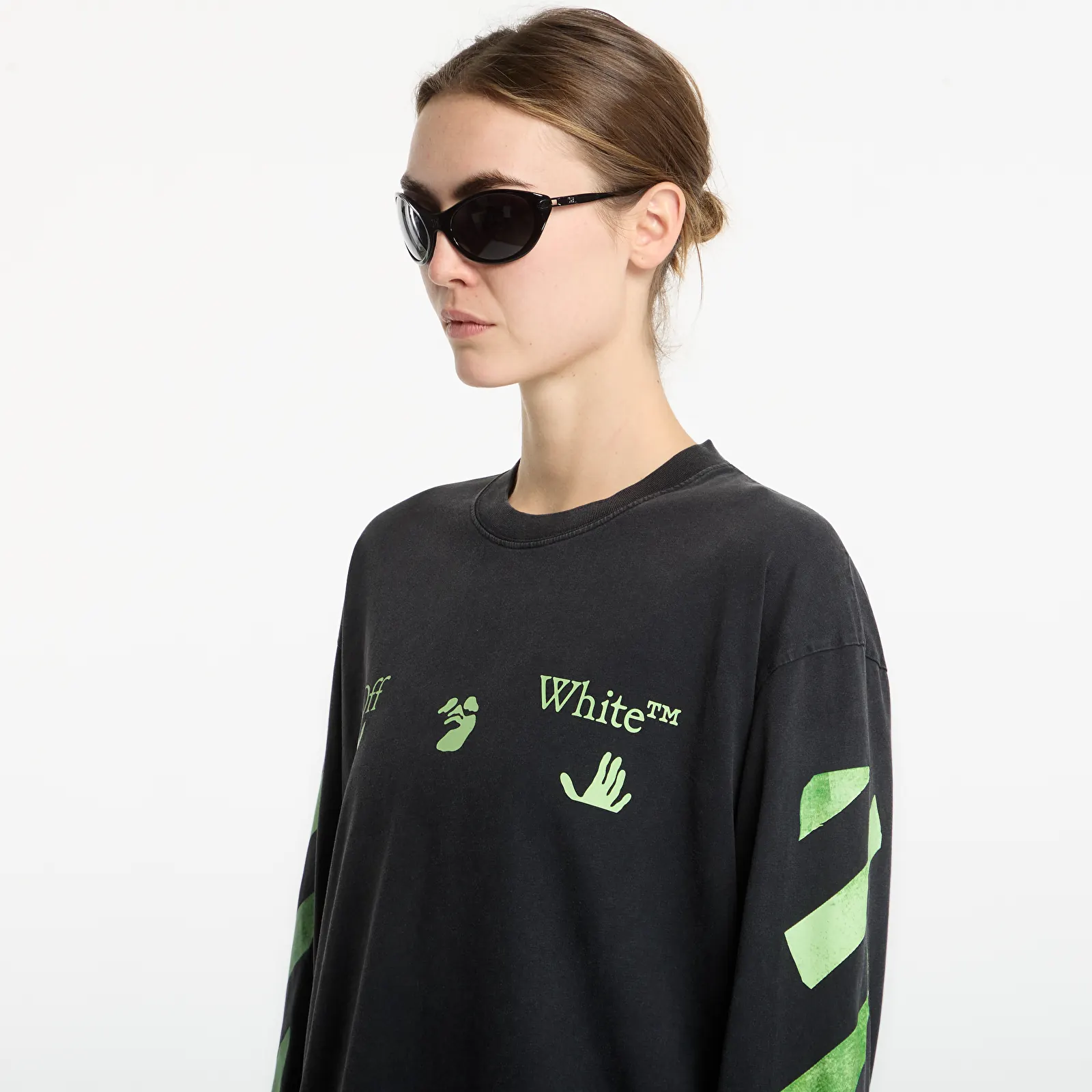 T-Shirts Off-White Bacco Arrow Skate L/S Tee UNISEX Vintage Black