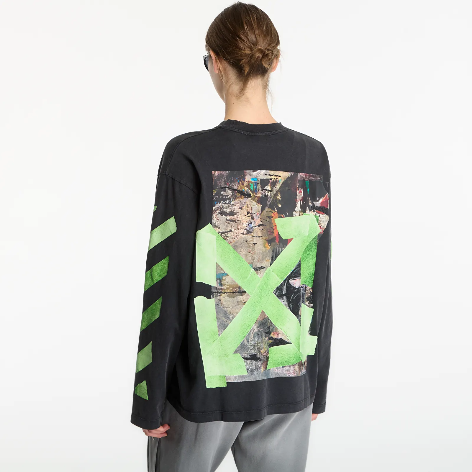 T-Shirts Off-White Bacco Arrow Skate L/S Tee UNISEX Vintage Black