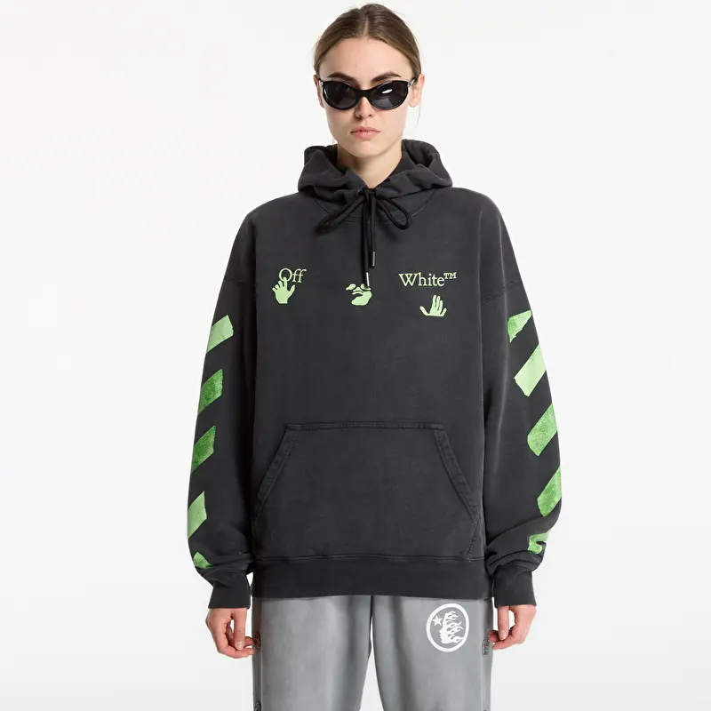 Sweatshirt Off-White Bacco Arrow Skate Hoodie UNISEX Garment Dyed + Fad