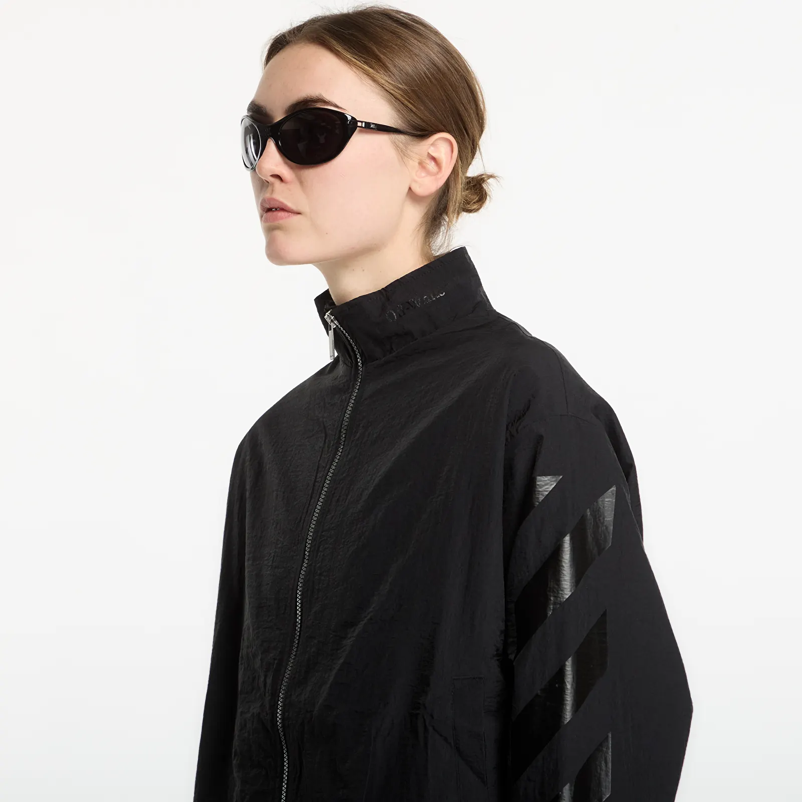 Coach Jackets Off-White Glossy Arrow Nylon Relax Tracktop UNISEX Black
