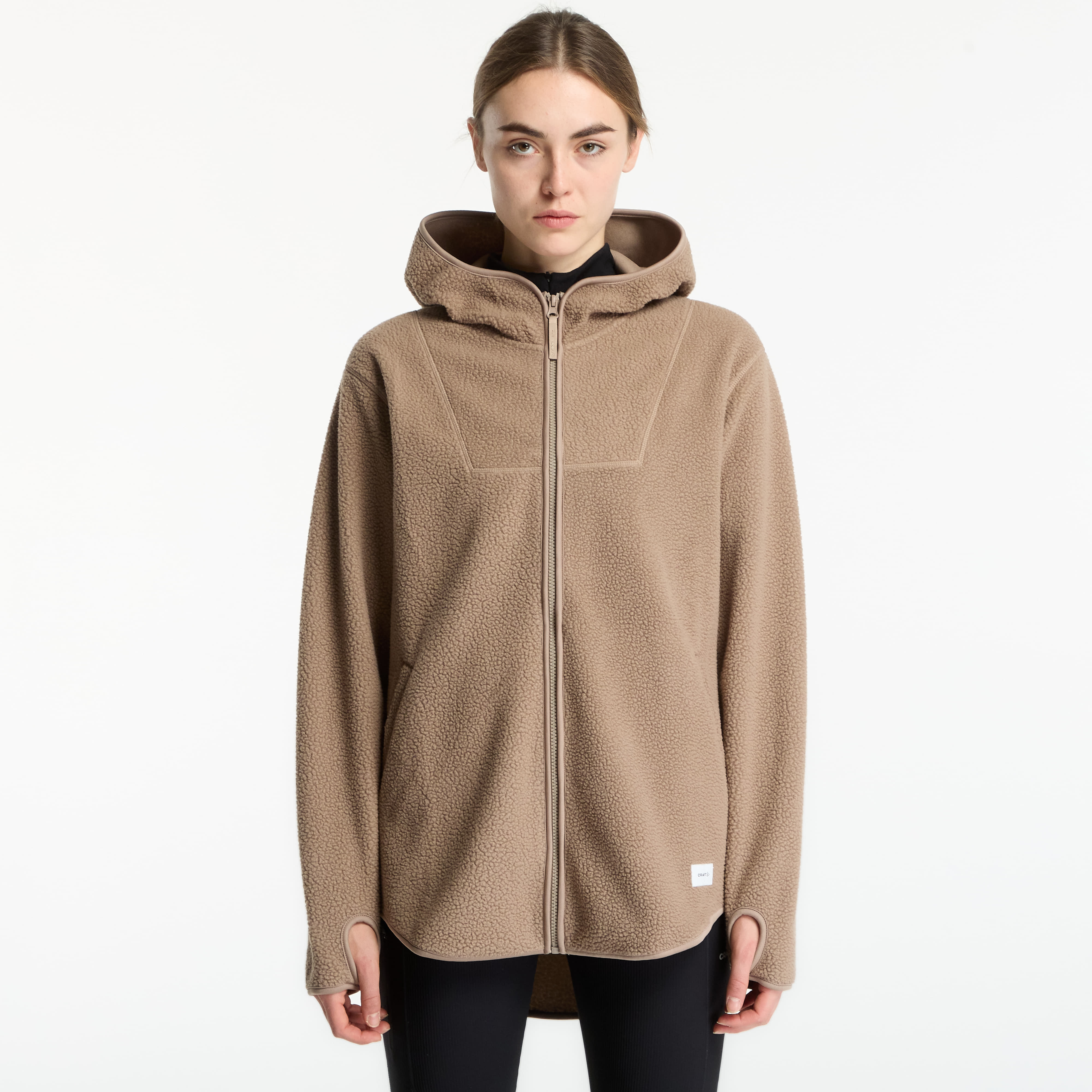 Суитшърт Craft Join Pile Fleece FZ Hood Brown M