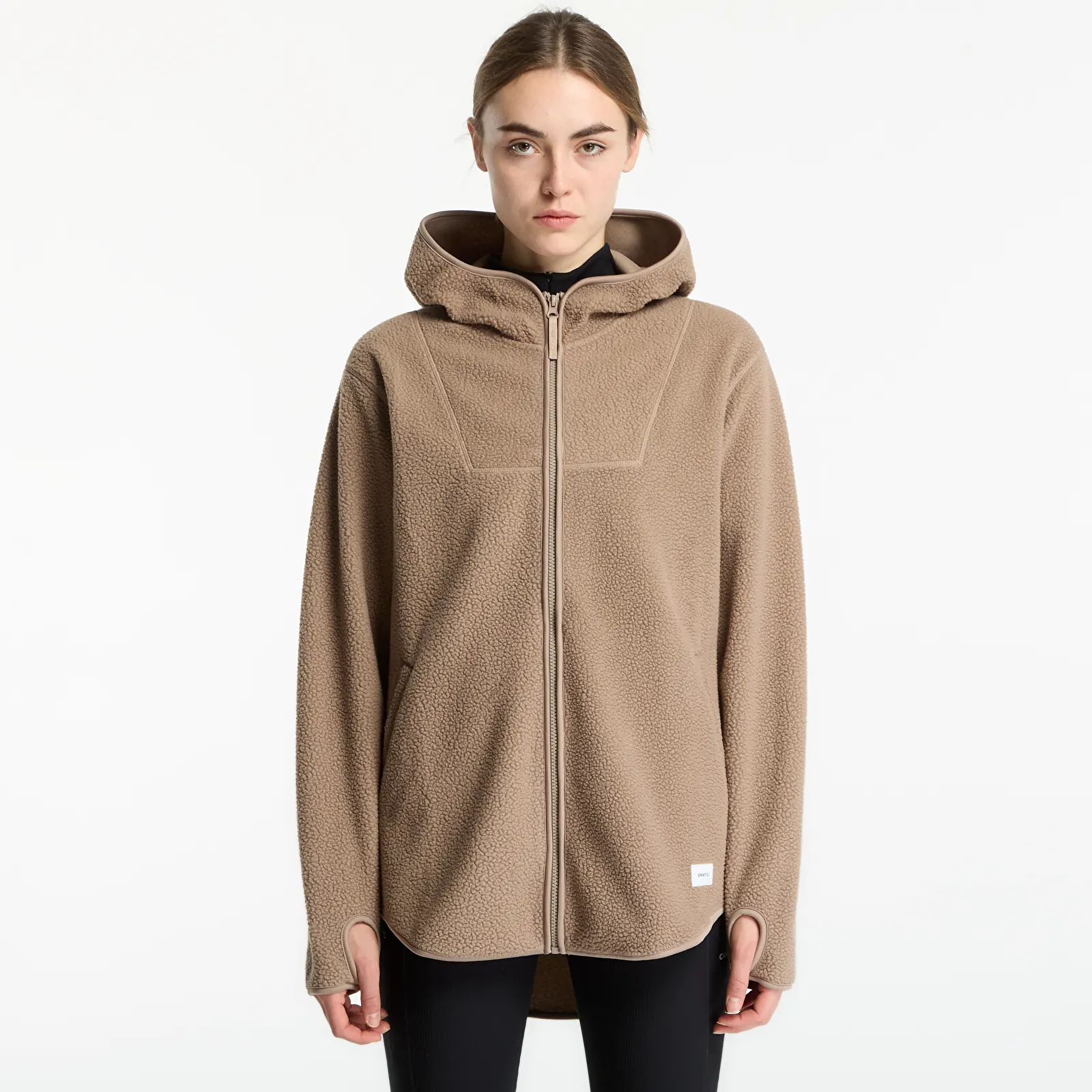 Mikiny Craft Join Pile Fleece FZ Hood Brown