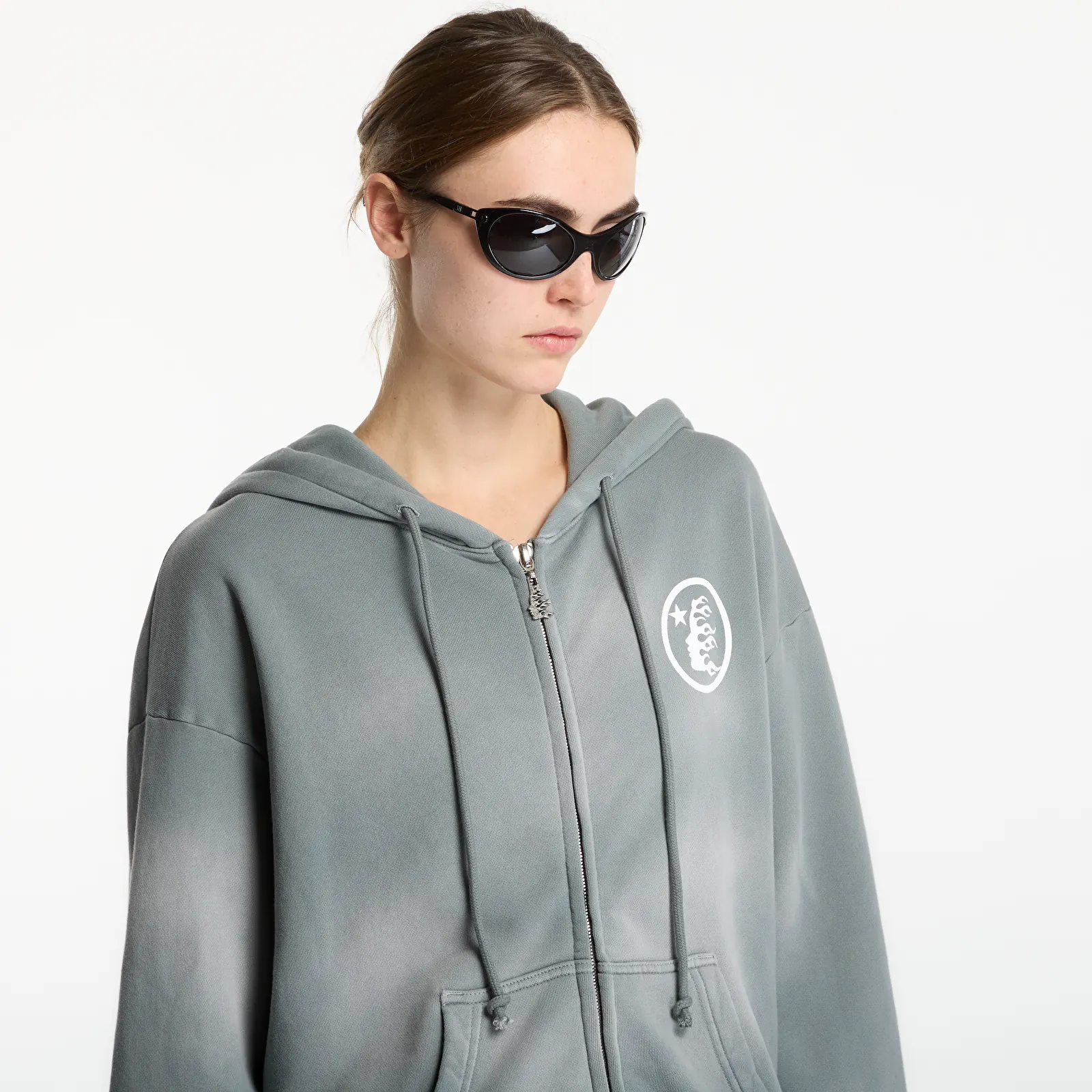 Hoodies and sweatshirts  Hellstar Logo Zip-Up UNISEX Grey
