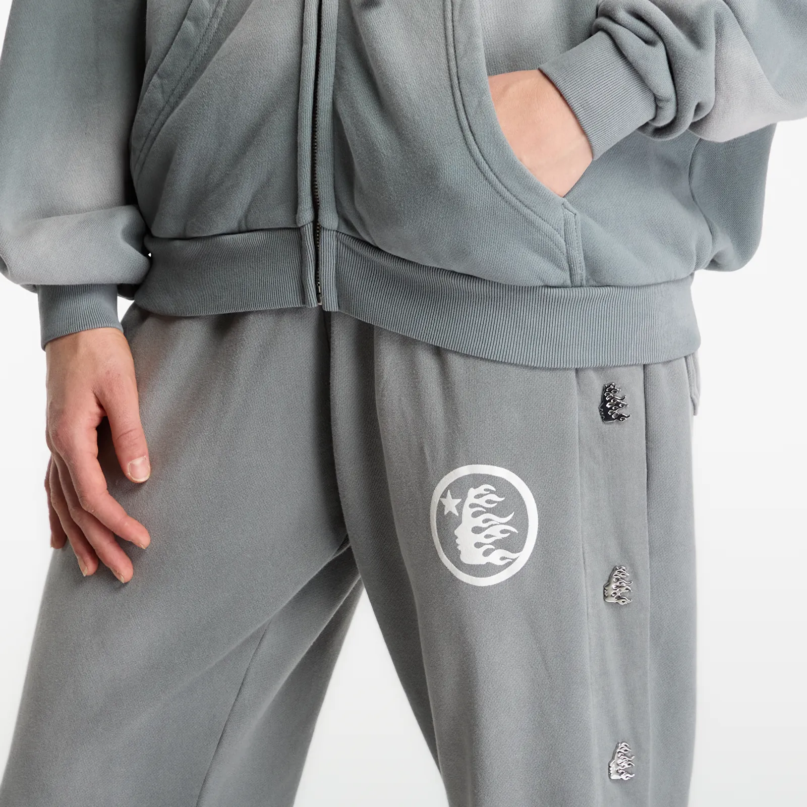 Hoodies and sweatshirts  Hellstar Logo Zip-Up UNISEX Grey