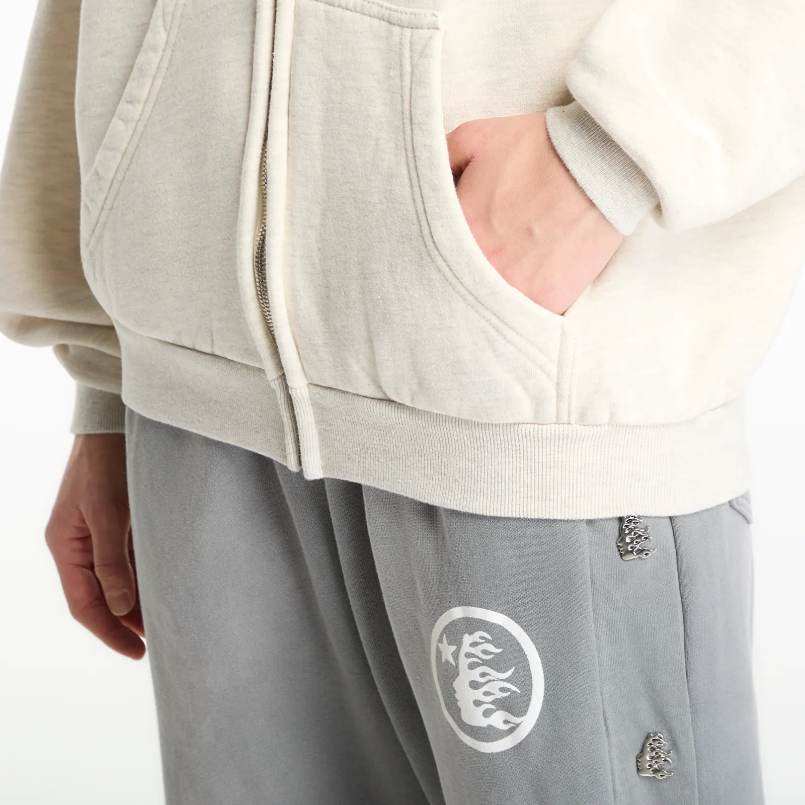 Sweatshirts Hellstar Tattoo Logo Zip-Up UNISEX Beige