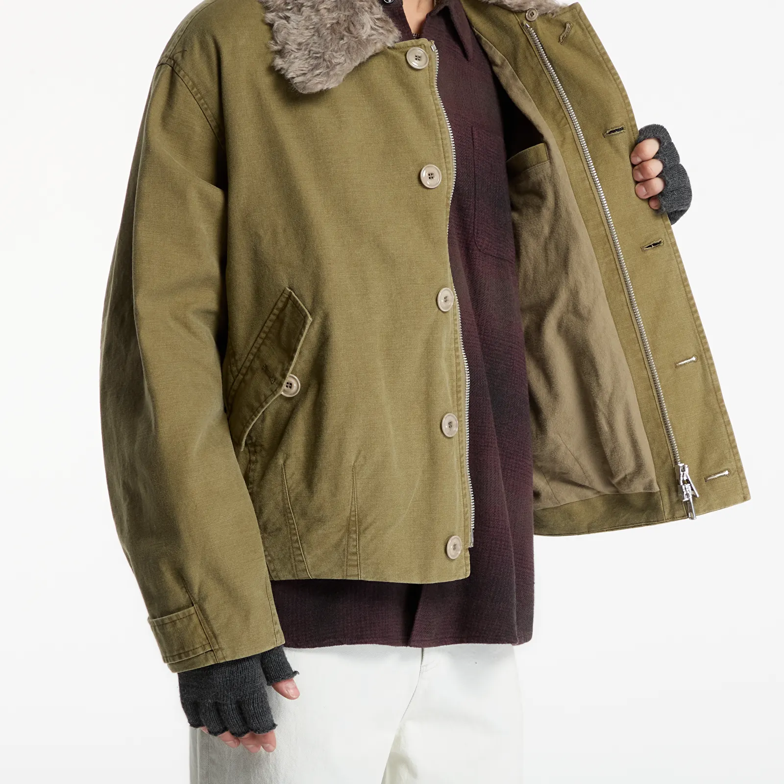 Parka Coats OUR LEGACY Aerial Jacket Pigment Khaki Knife Edge Twill