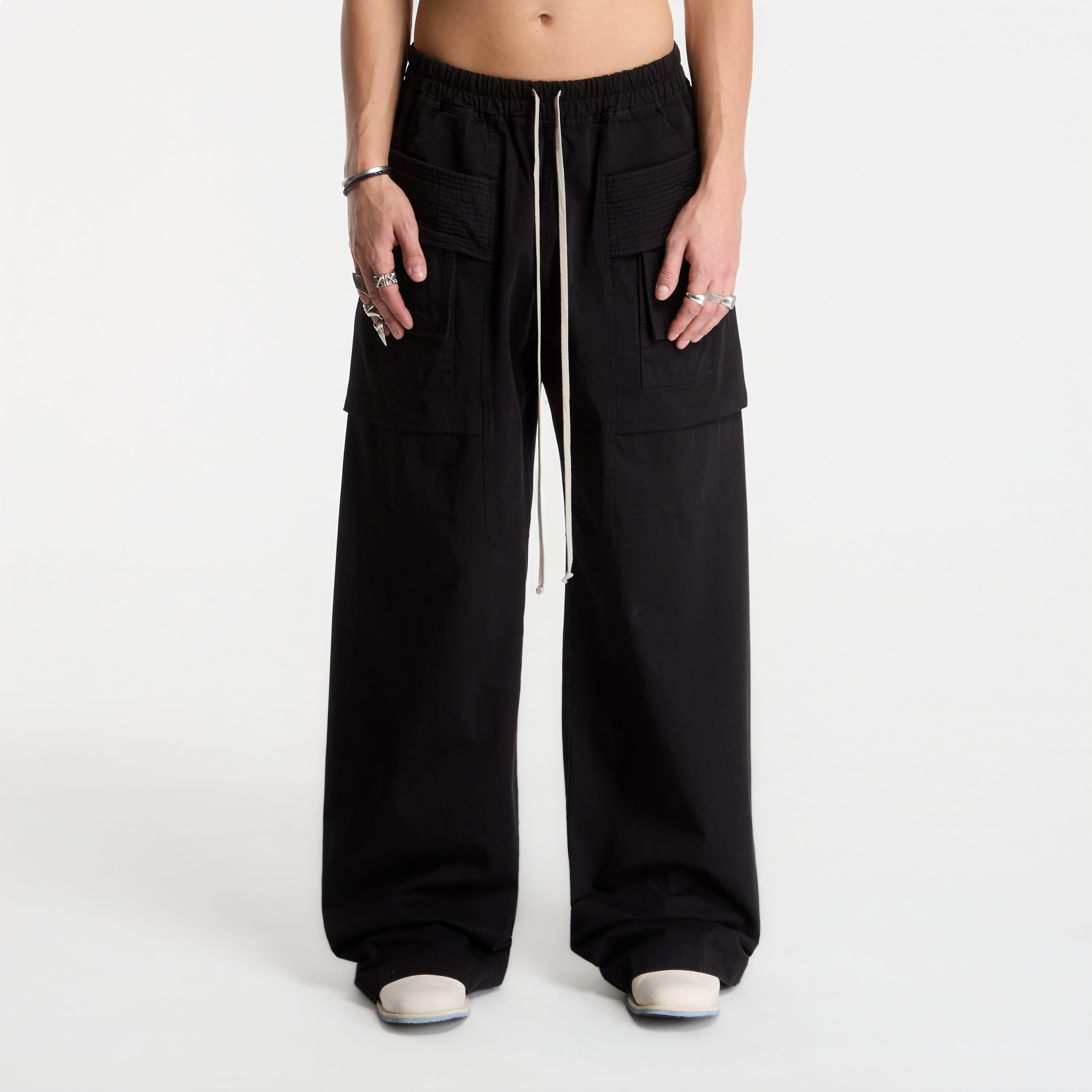 Панталони Rick Owens DRKSHDW Creatch Wide Cargo Drawstring Pants Black S