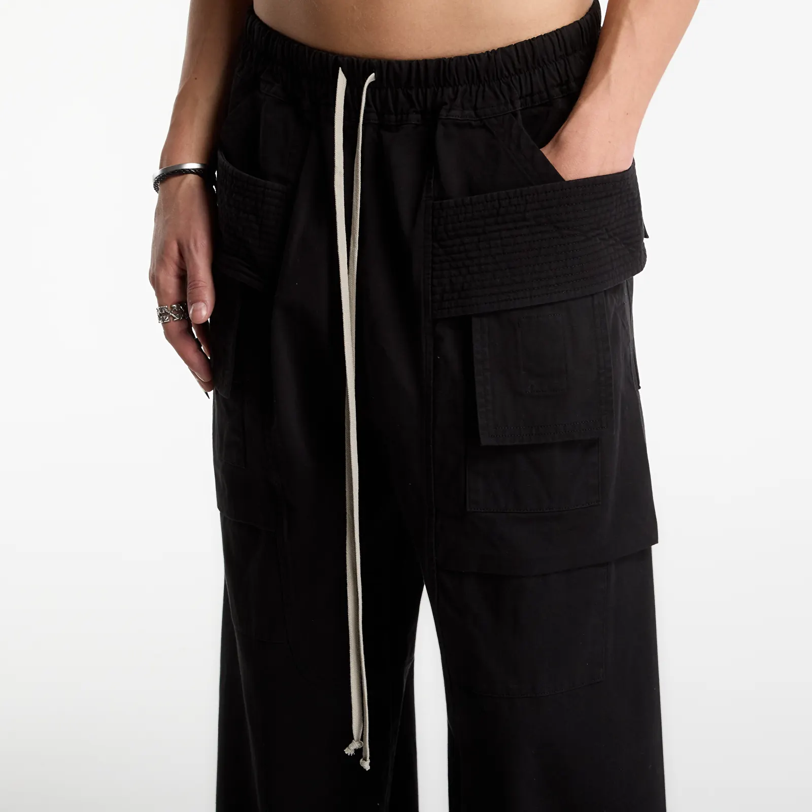 Pantaloni Rick Owens DRKSHDW Creatch Wide Cargo Drawstring Pants Black