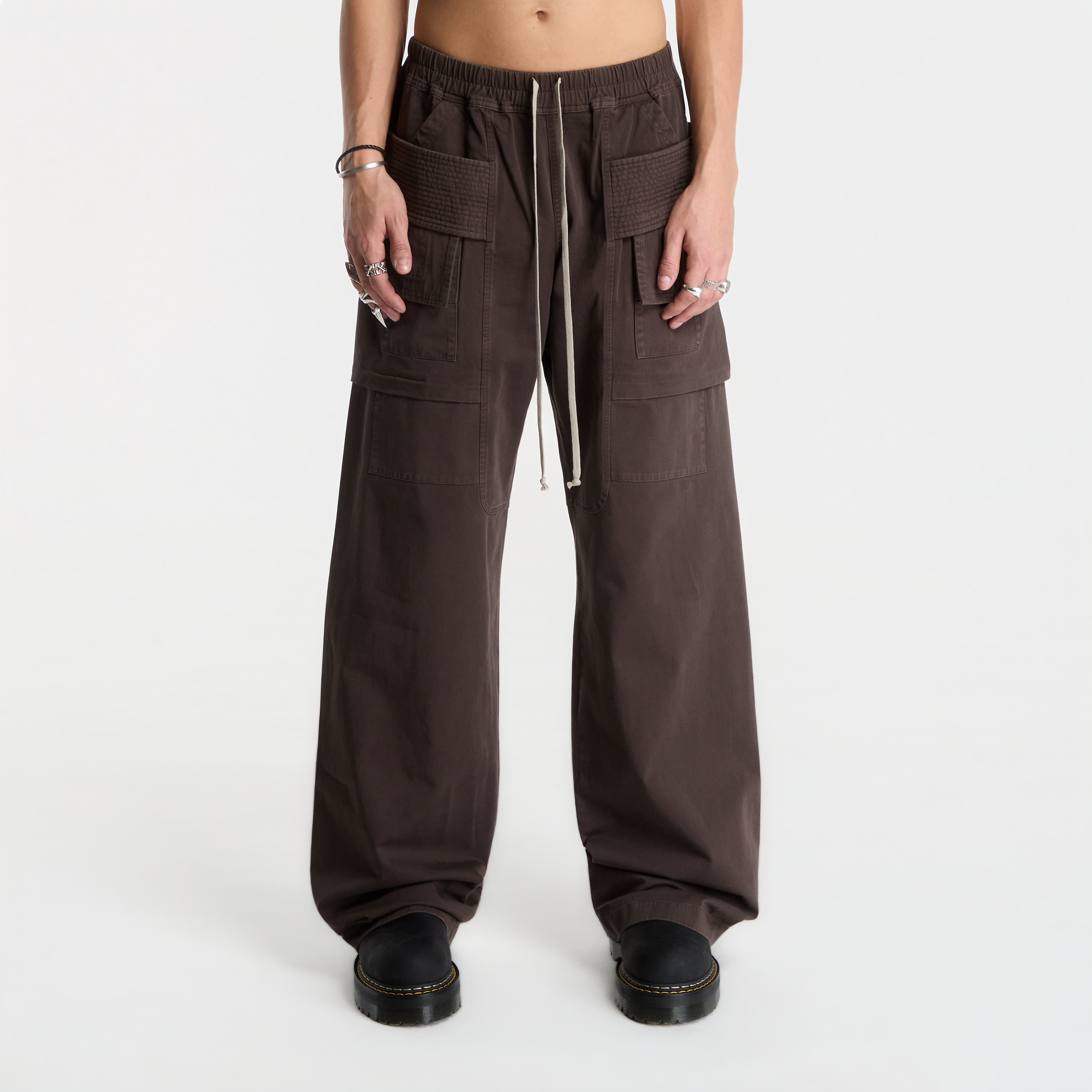 Панталони Rick Owens DRKSHDW Creatch Wide Cargo Drawstring Pants Dark Dust M