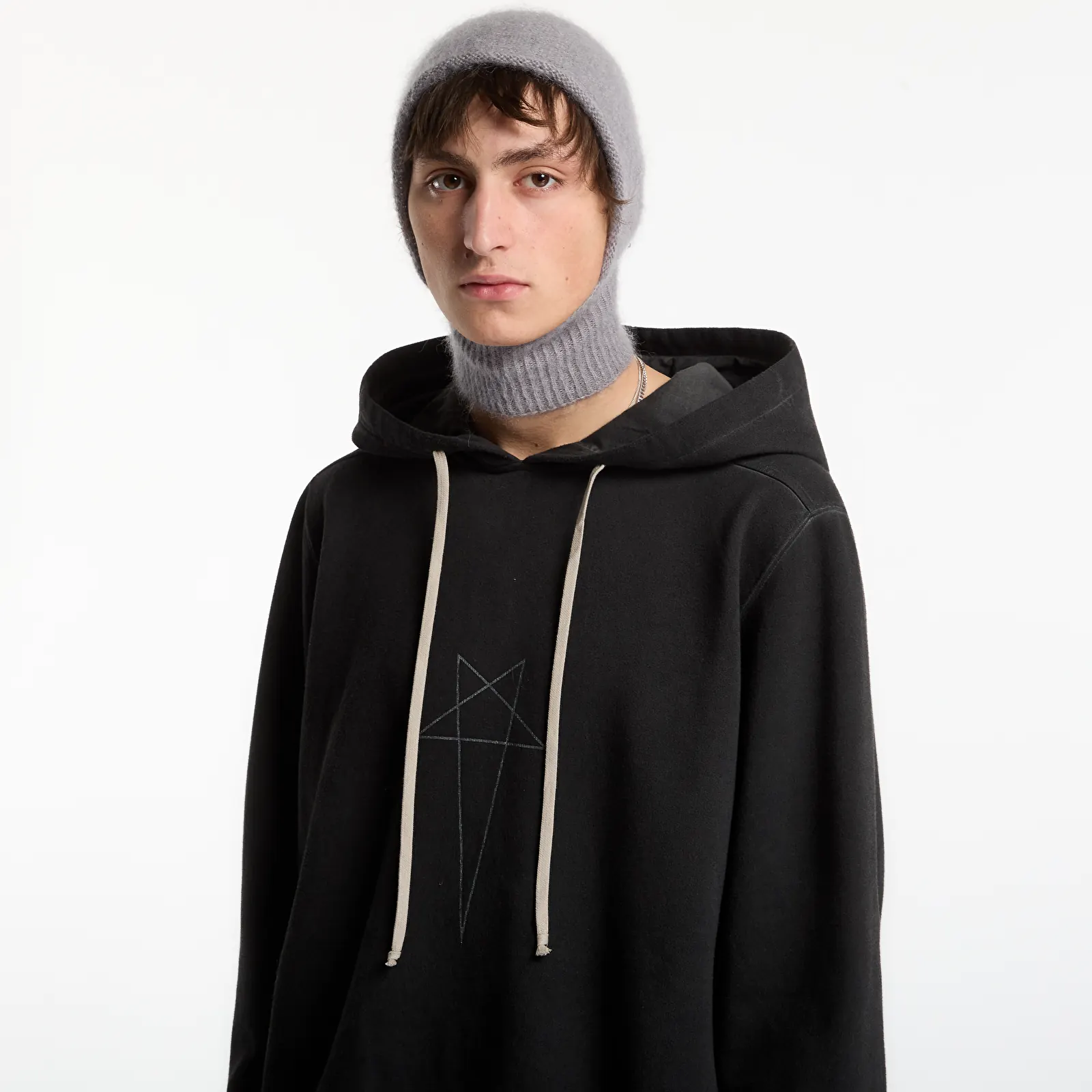 Mikiny Rick Owens DRKSHDW Oversized Hoodie Faded Black/ Silver