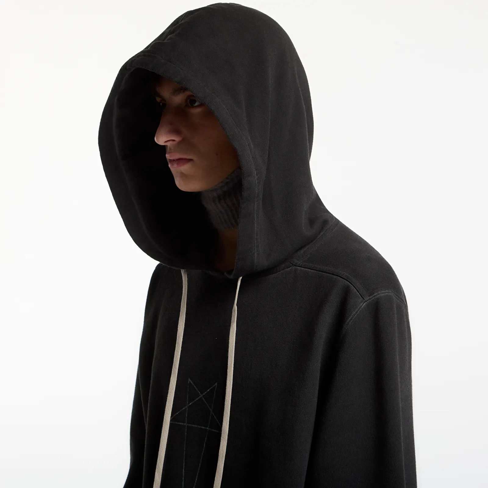 Mikiny Rick Owens DRKSHDW Oversized Hoodie Faded Black/ Silver