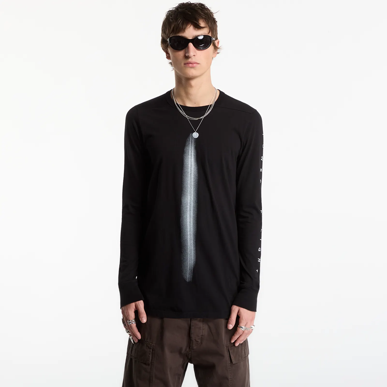 T-Shirts Rick Owens DRKSHDW Level Ls T-Shirt Black/ Milk
