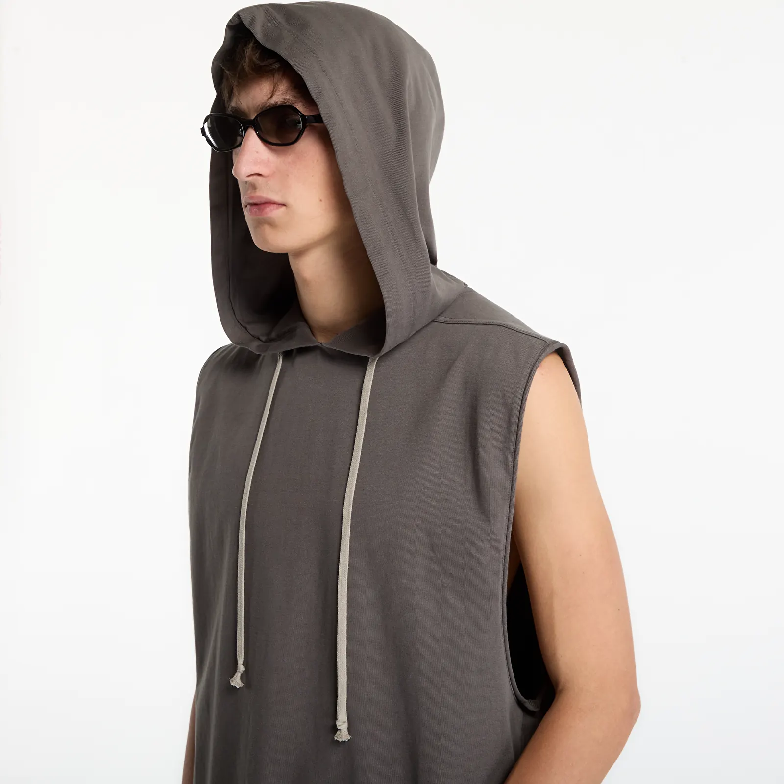 Tričká Rick Owens DRKSHDW Hooded Tunic Gravel