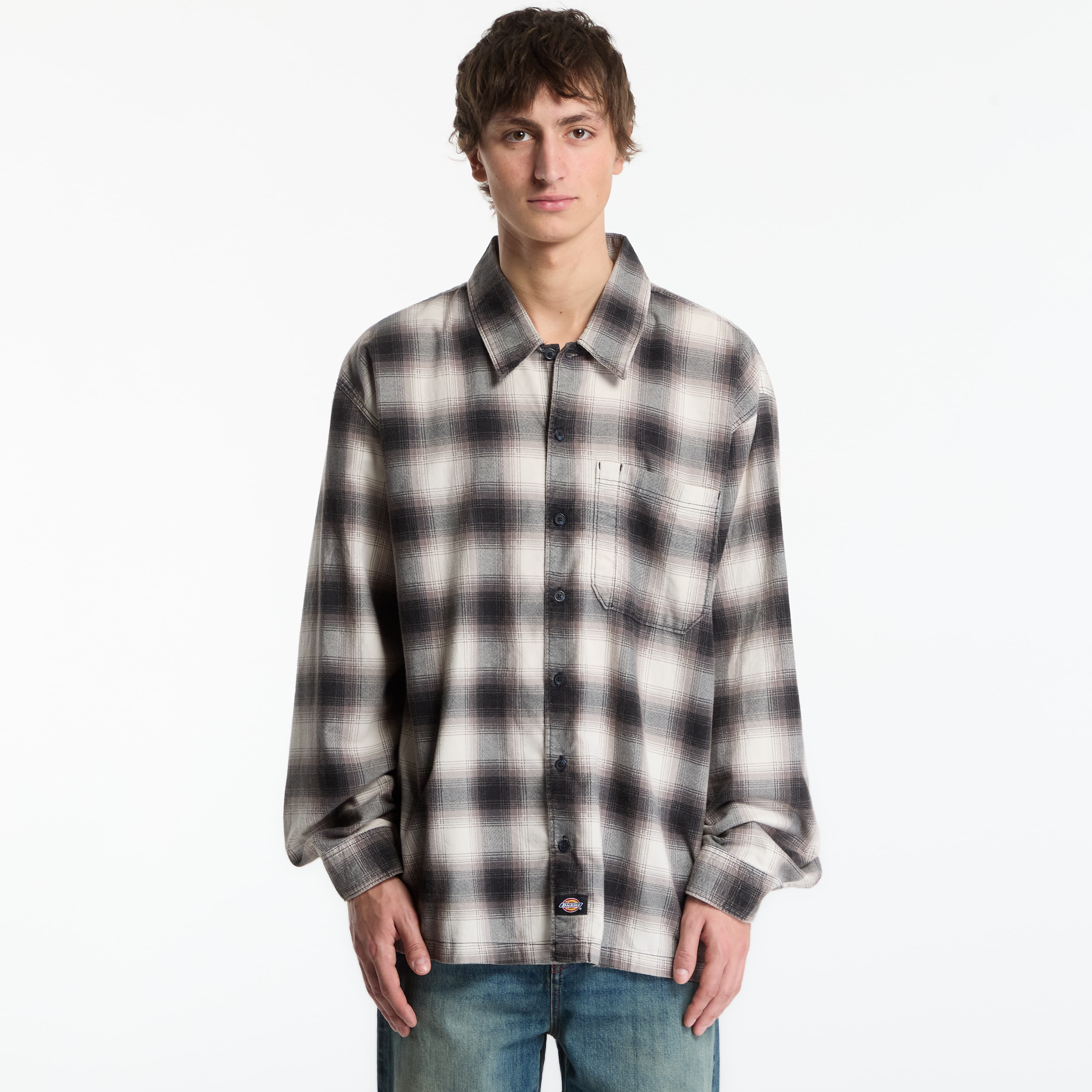 Košile Dickies Gulfport Flannel Shirt Black XXL