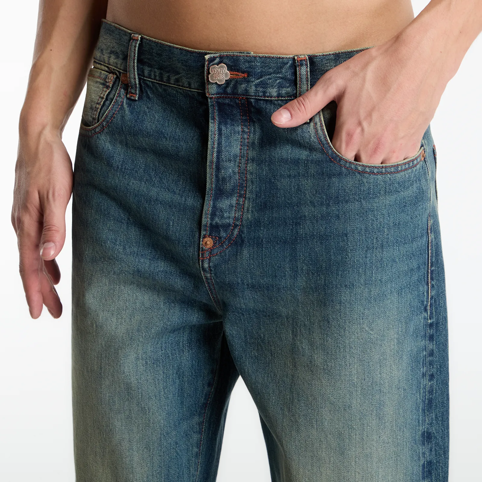Дънки KENZO Pants Stone Bl Dirty Blue Denim