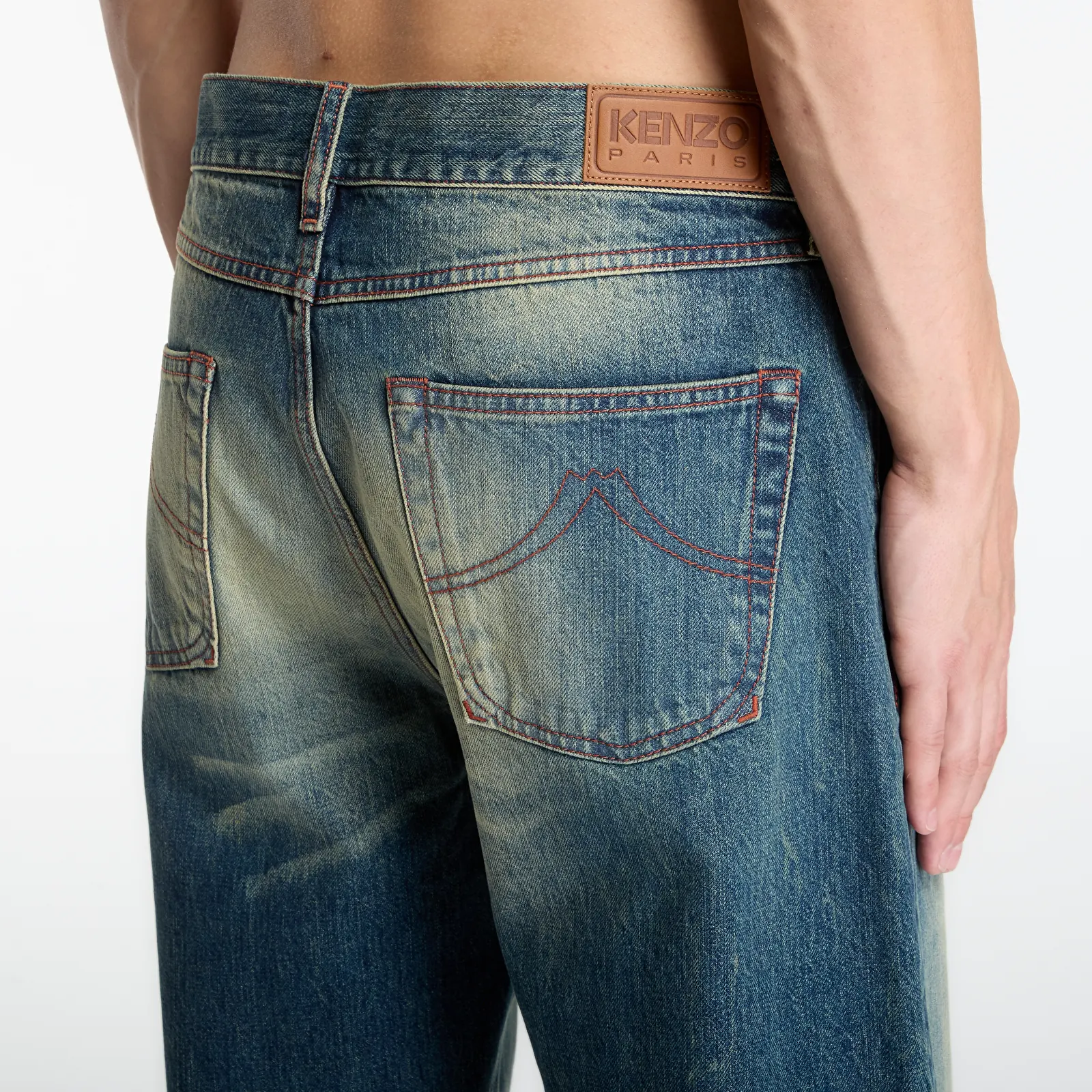 Дънки KENZO Pants Stone Bl Dirty Blue Denim