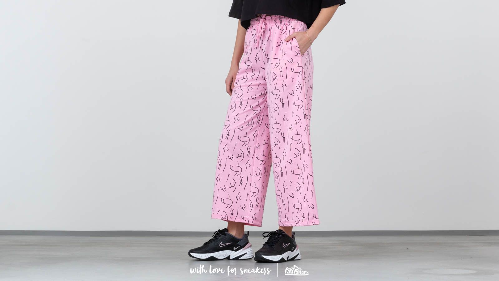 T-shirts Lazy Oaf Naked Crop PJ Set Pink/ Black
