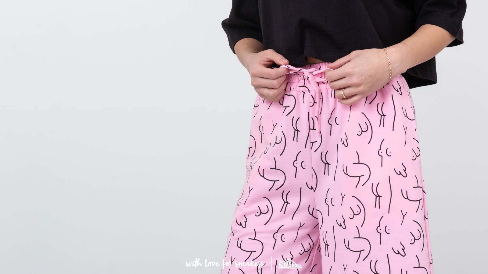 T-shirts Lazy Oaf Naked Crop PJ Set Pink/ Black