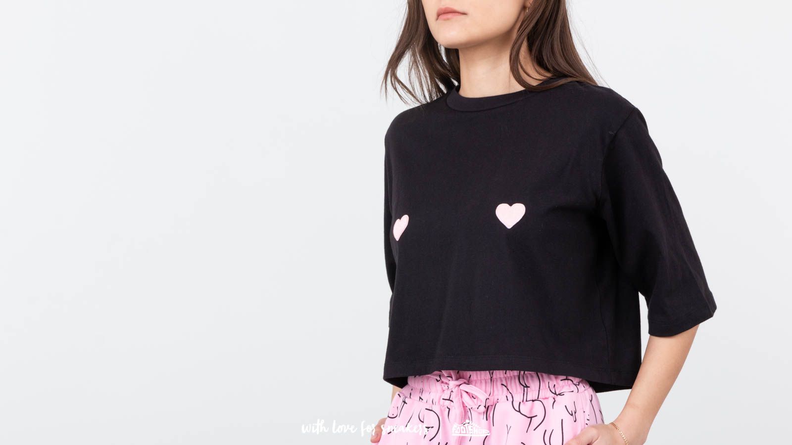 T-shirts Lazy Oaf Naked Crop PJ Set Pink/ Black