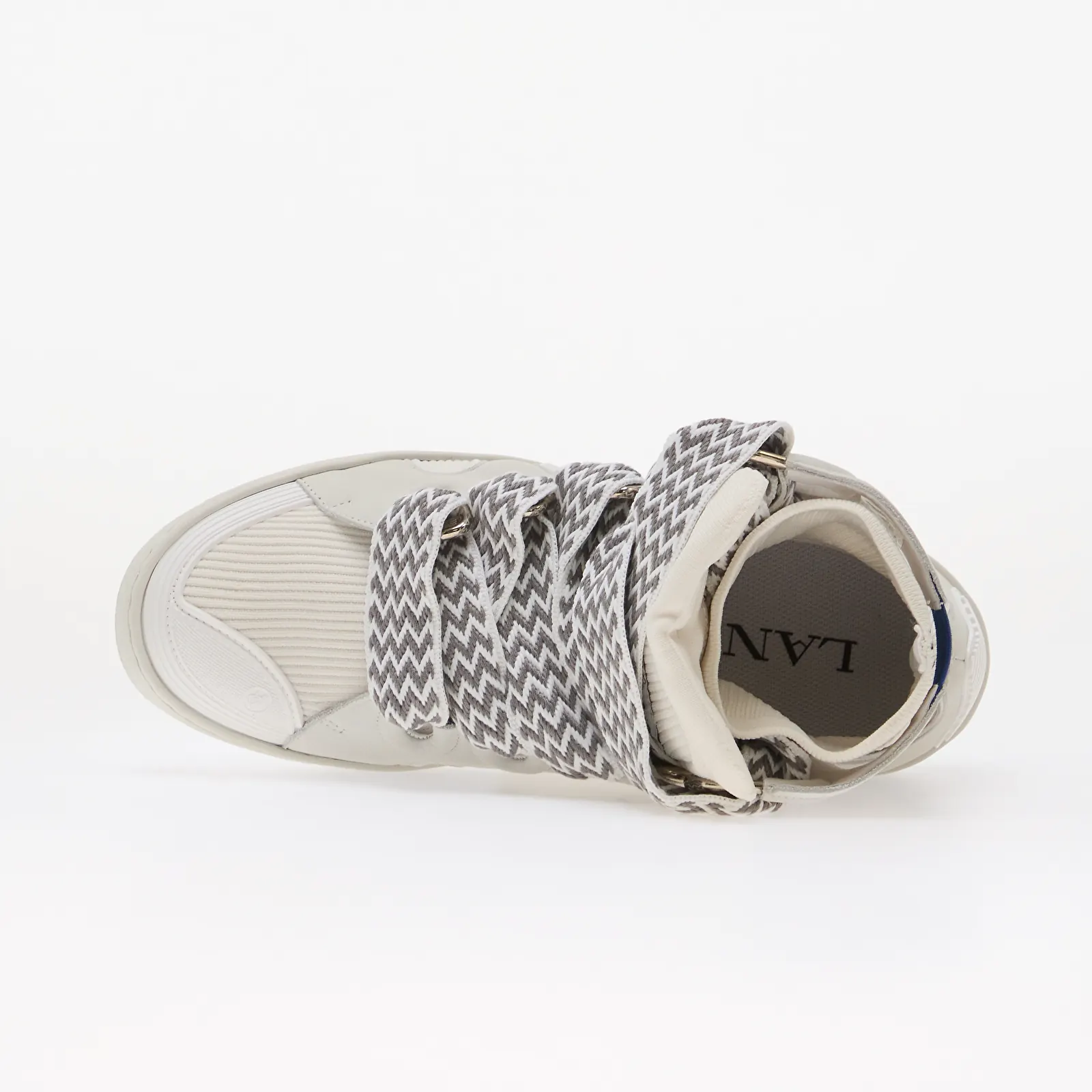 Sneaker für Männer Lanvin High Knitted Curb Sneakers White