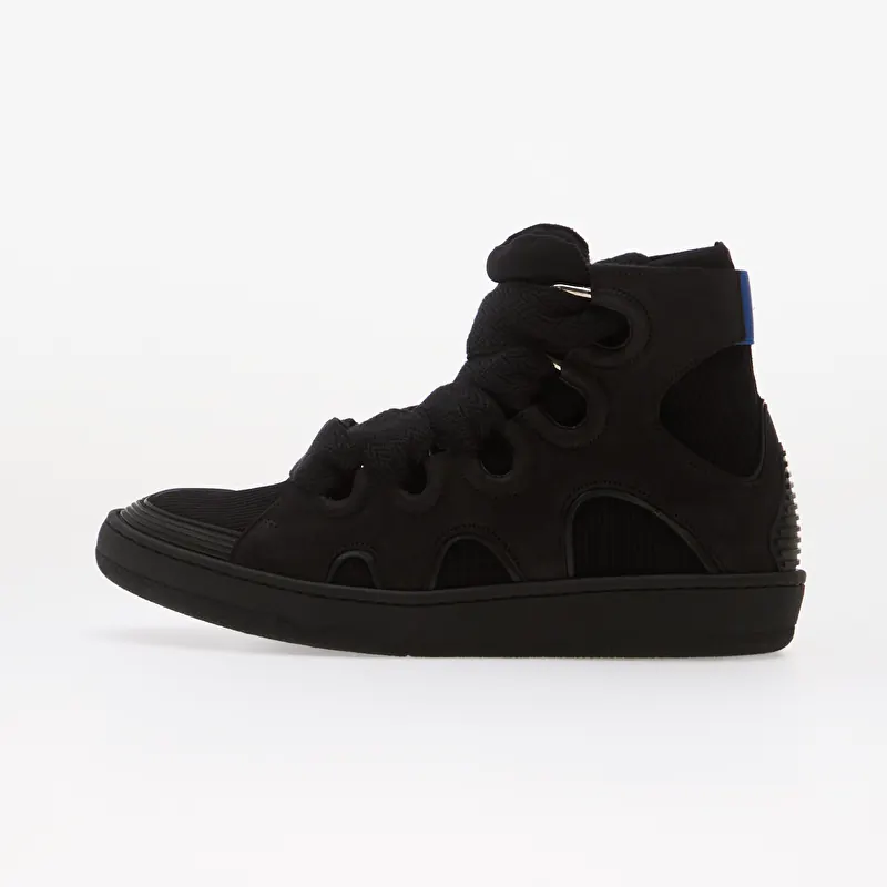 Lanvin High Knitted Curb Sneakers Black