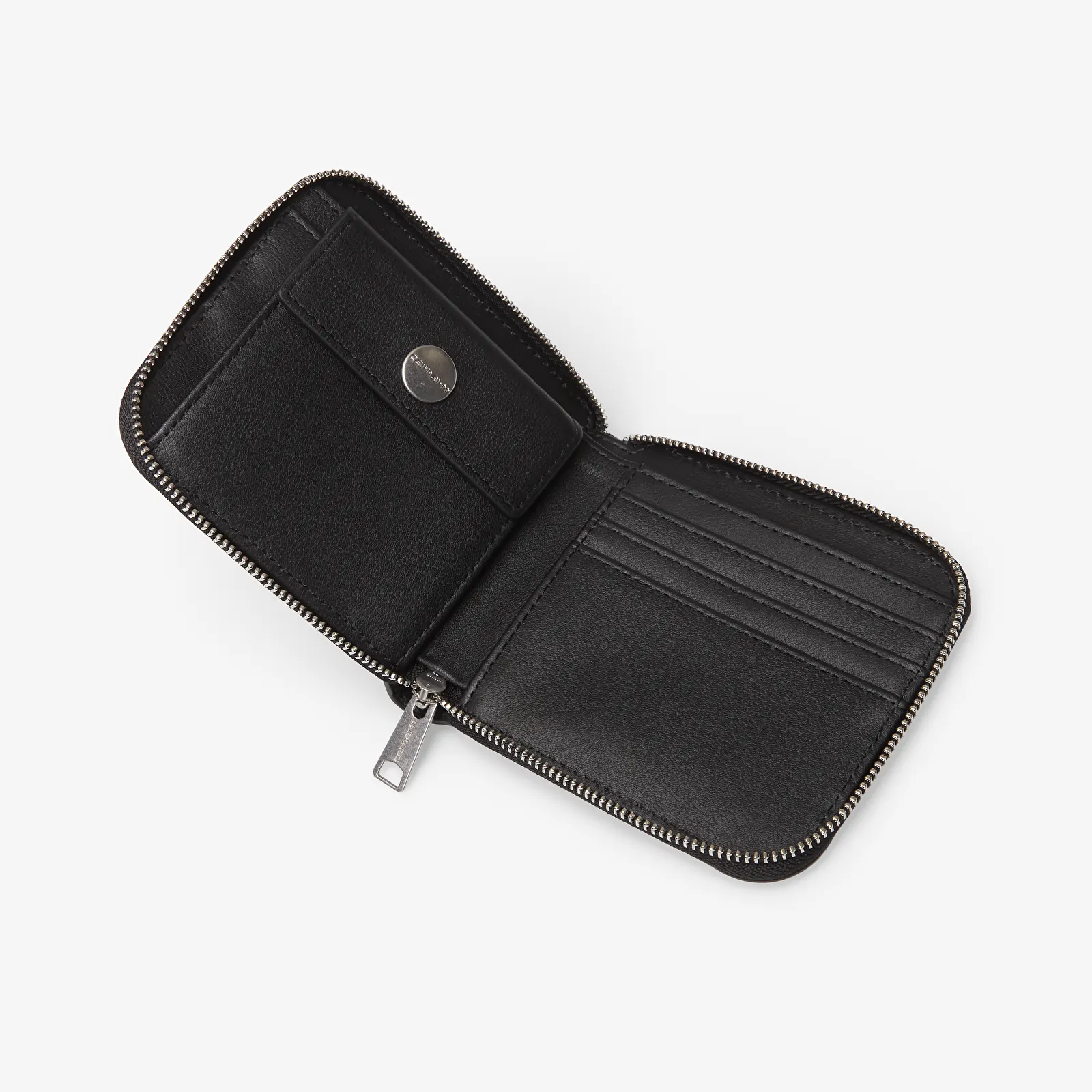 Portefeuilles Carhartt WIP Leather Wallet Black/ Silver