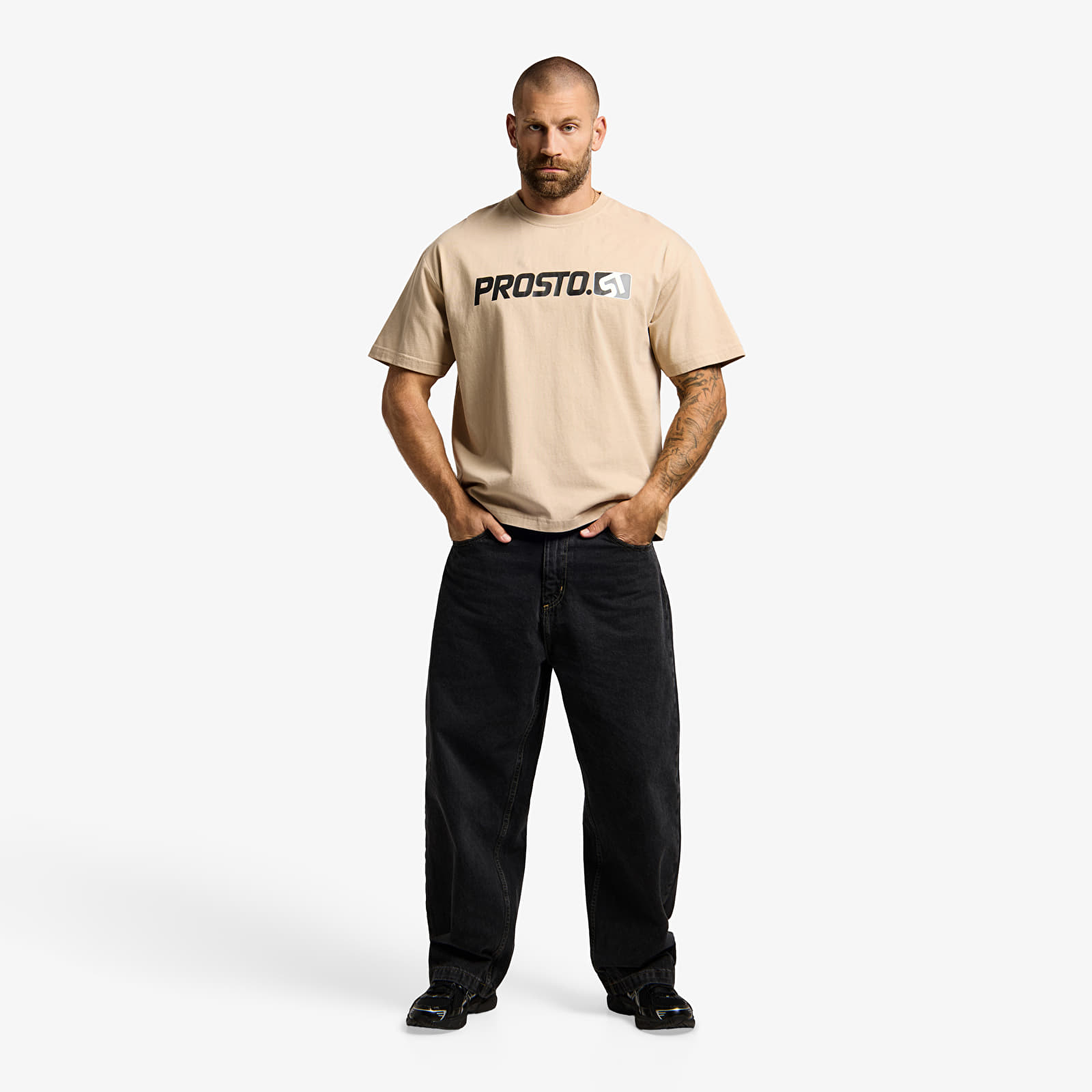 T-shirts homme Prosto T-shirt Mono Sport Peanut Beige