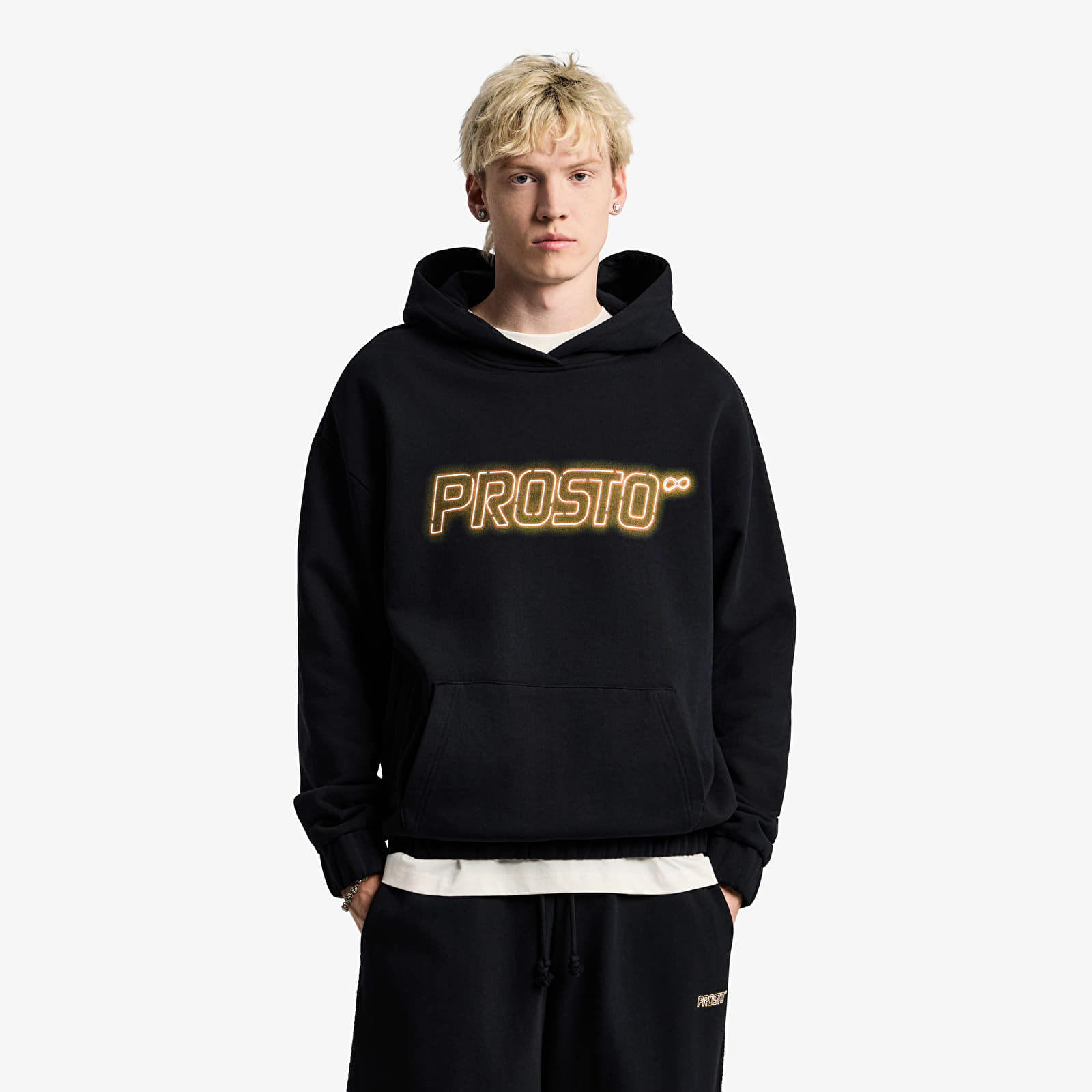 Sweats à capuche homme Prosto Hoodie Neon Black