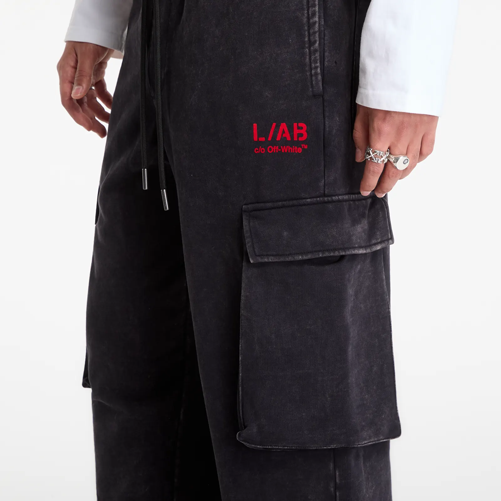 Joggebukser for menn L/AB c/o Off-White™ Off Active Washed Cargo Jogger Black