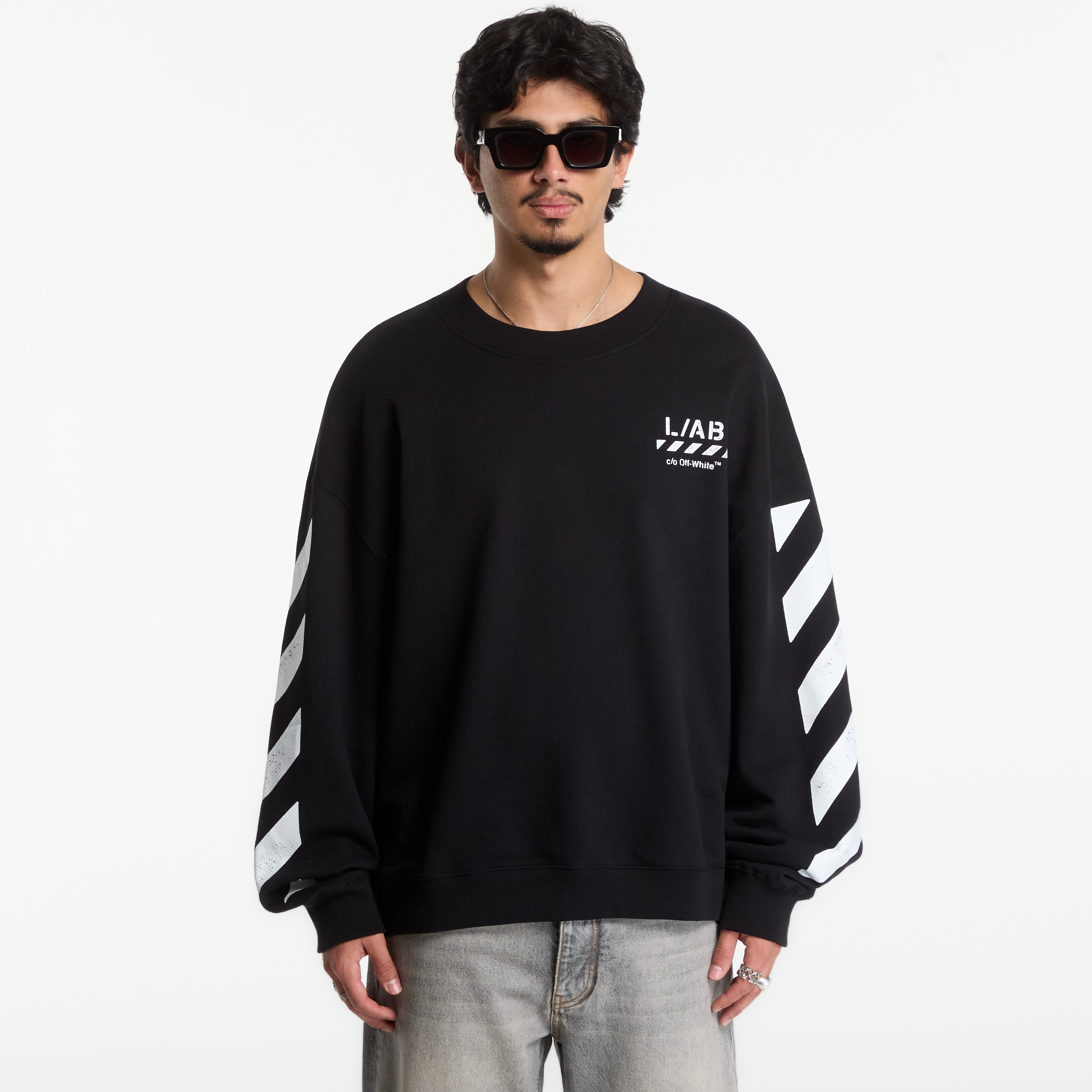 Sweatshirt L/AB c/o Off-White™ Diag Crew Neck Sweatshirt Black XXL