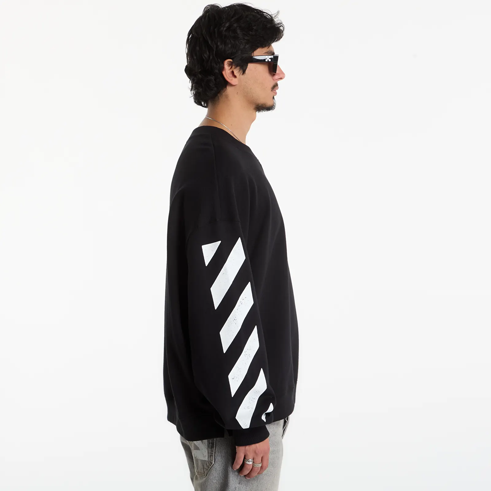 Hoodies voor heren L/AB c/o Off-White™ Diag Crew Neck Sweatshirt Black