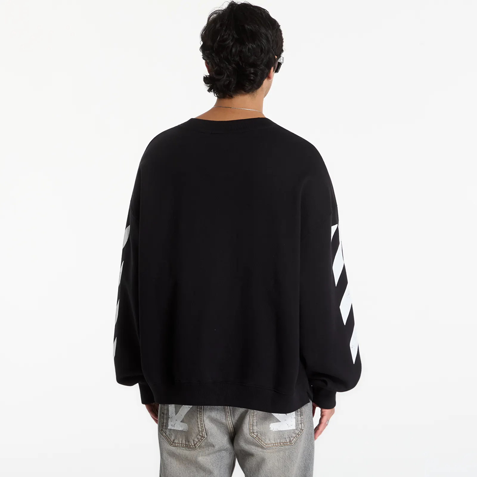 Hoodies voor heren L/AB c/o Off-White™ Diag Crew Neck Sweatshirt Black